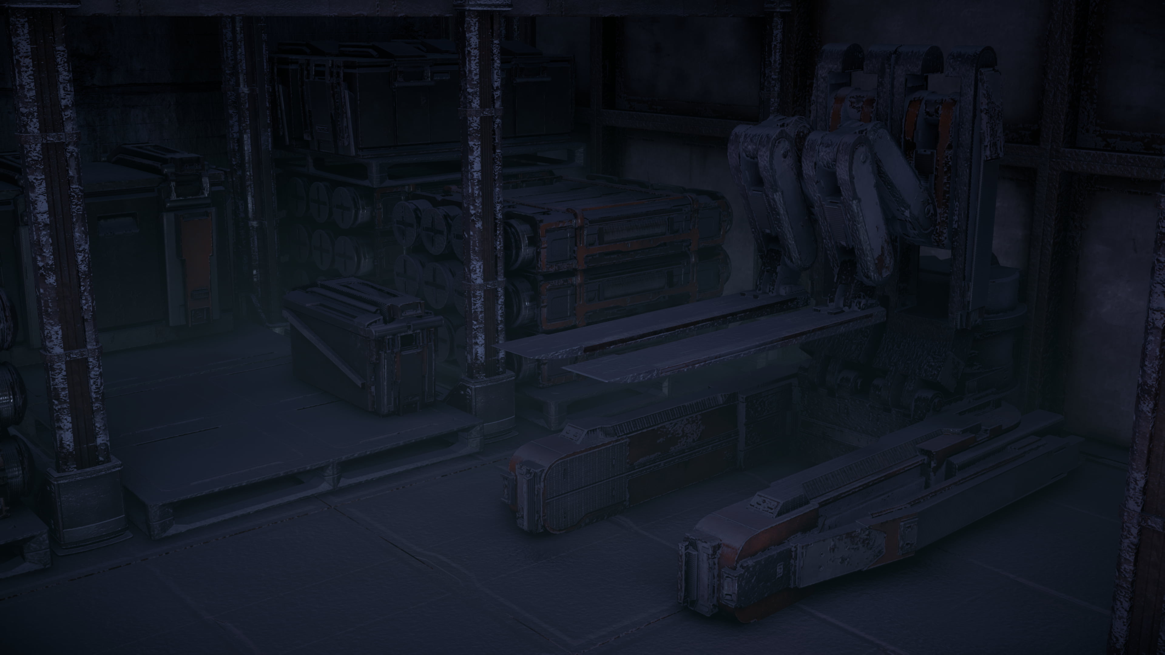 4K, forklifts, horizon zero dawn, bunker, warehouse, vault, Horizon: Zero Dawn, Horizon: Zero Dawn Frozen Wilds, video games, science fiction, robot, HD Wallpaper