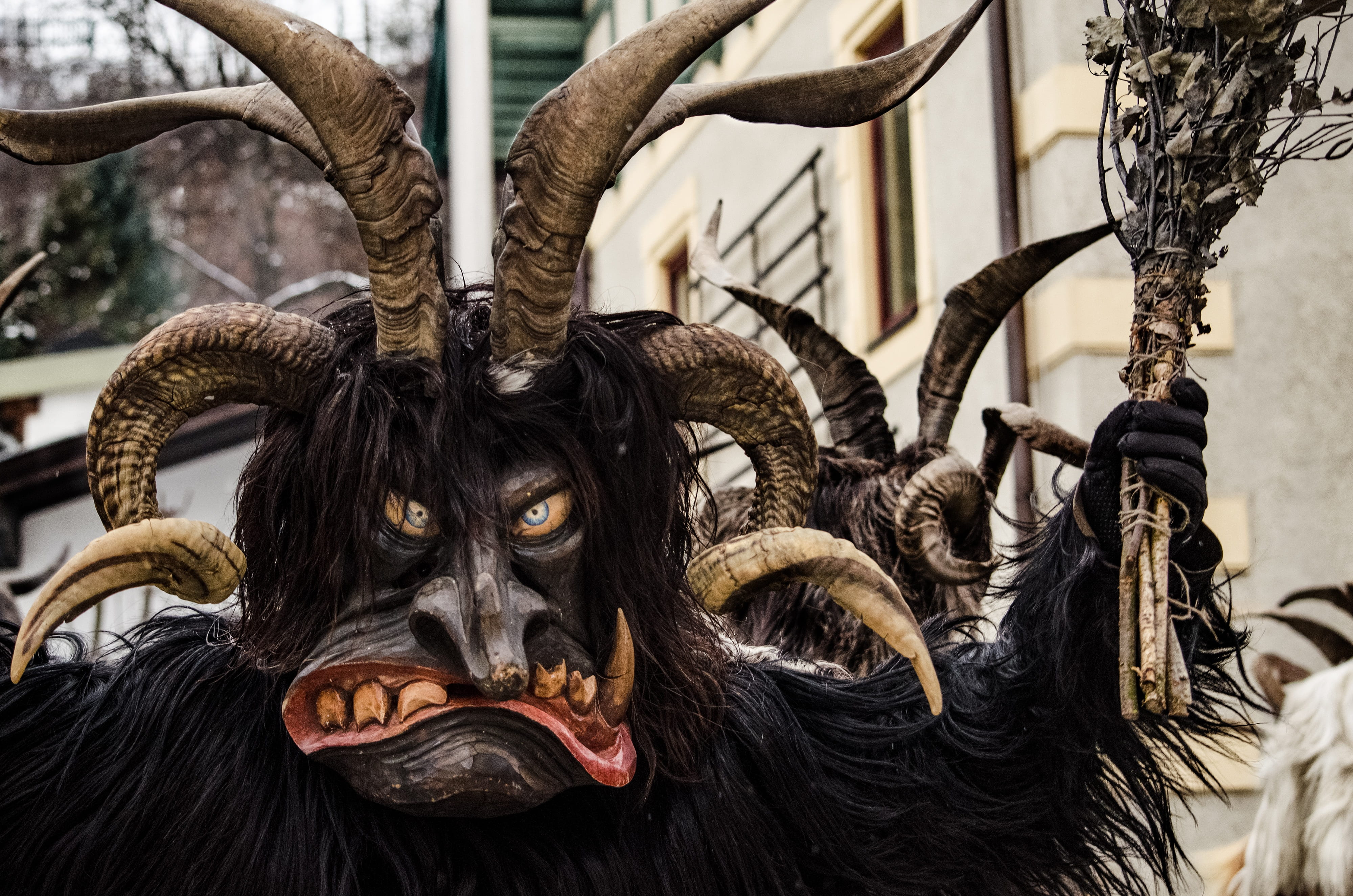 wooden mask, art and craft, creativity, move, one animal, customs, pacer, creepy, salzburger land, animal, no people, disguise, tradition, expel demons, HD Wallpaper