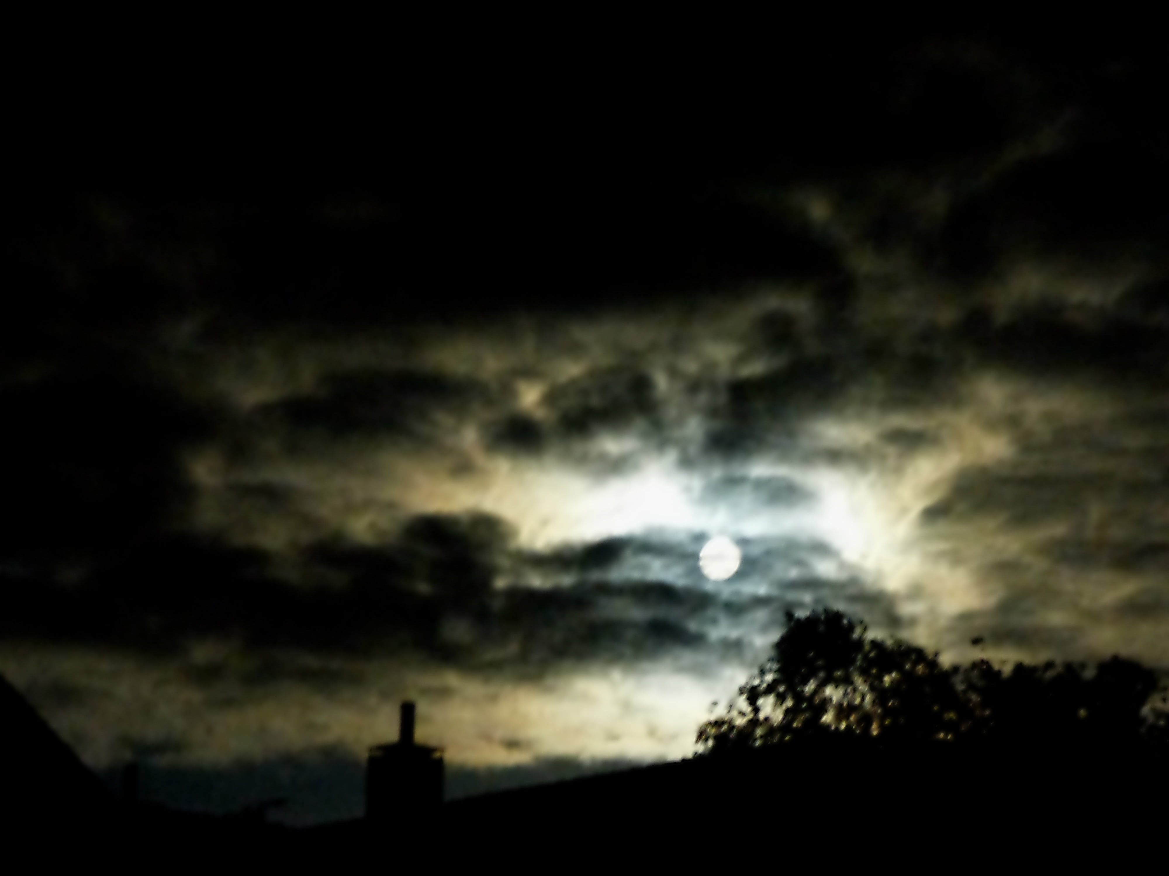 dream, tranquility, dark, darkness, blurry, night, moonlight, dramatic sky, low angle view, architecture, nightmare, majestic, ominous, cloud - sky, storm, HD Wallpaper