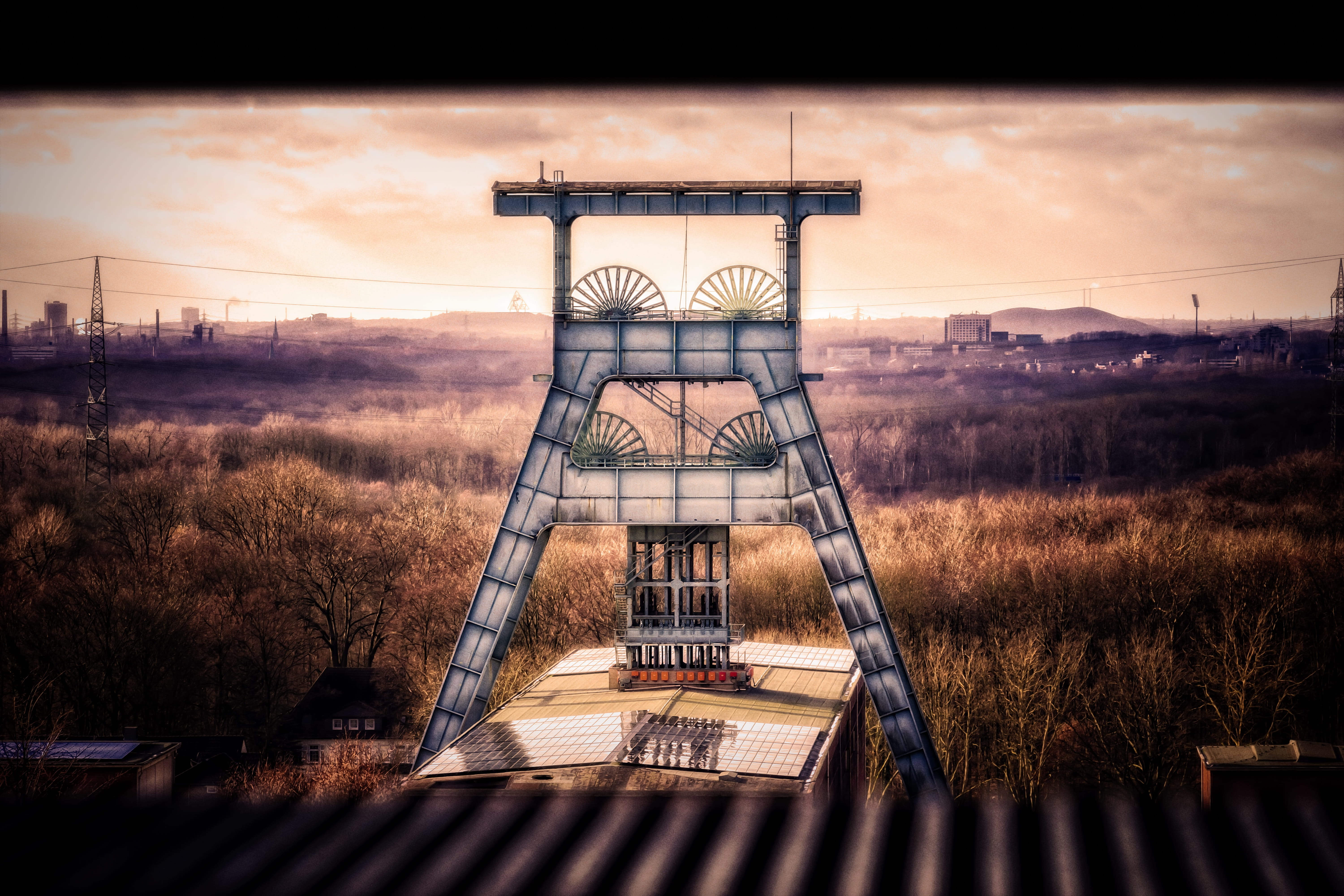 no people, headframe, industrial heritage, tower, industry, nostalgia, plant, land, ruhr area, mining, carbon, outdoors, zeche ewald, ladder, technology, HD Wallpaper