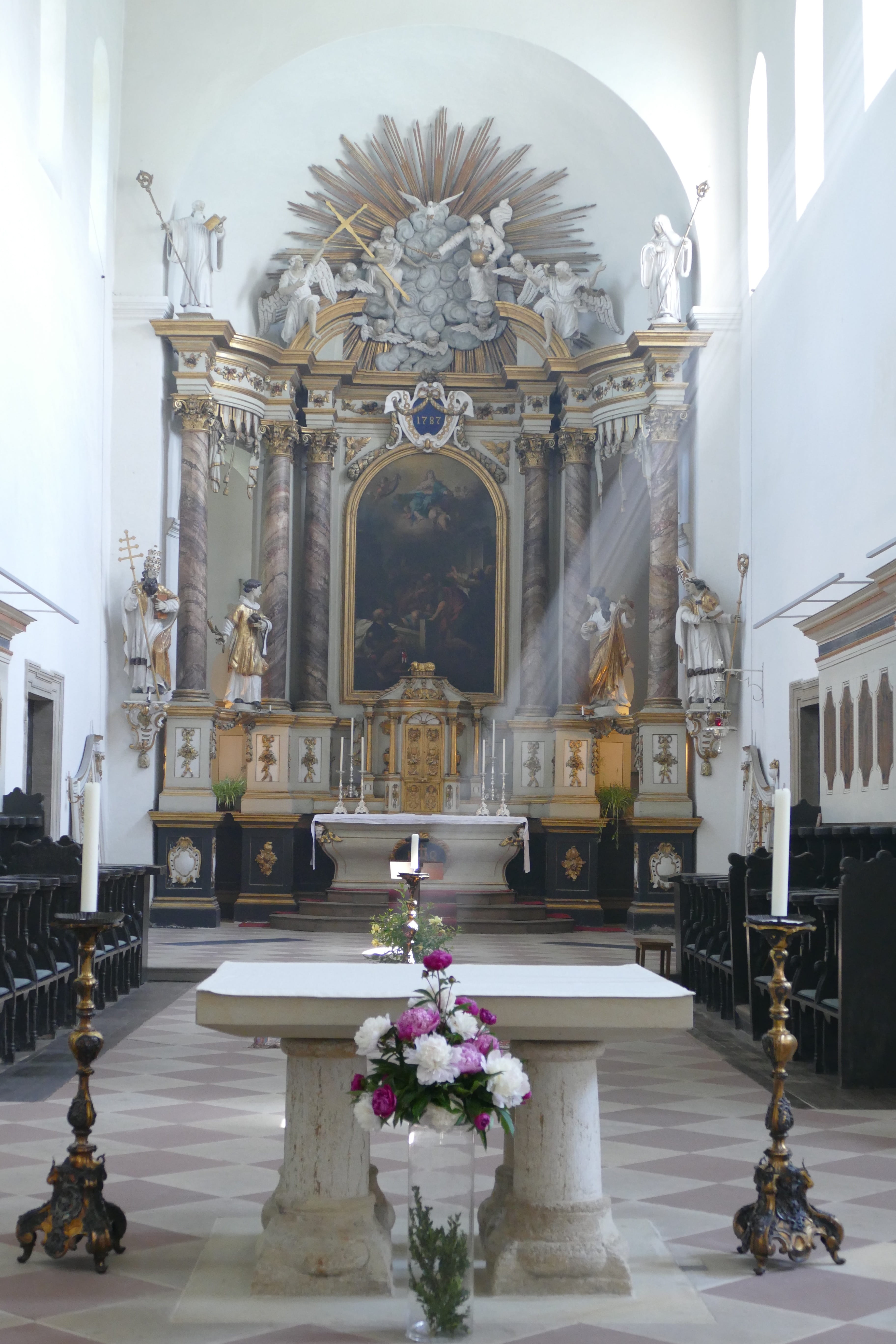 representation, historically, 5K, Monastery, Huysburg, architecture, eintracht, flowering plant, crucifix, flower, rest, human representation, faith, altar, Phone HD Wallpaper