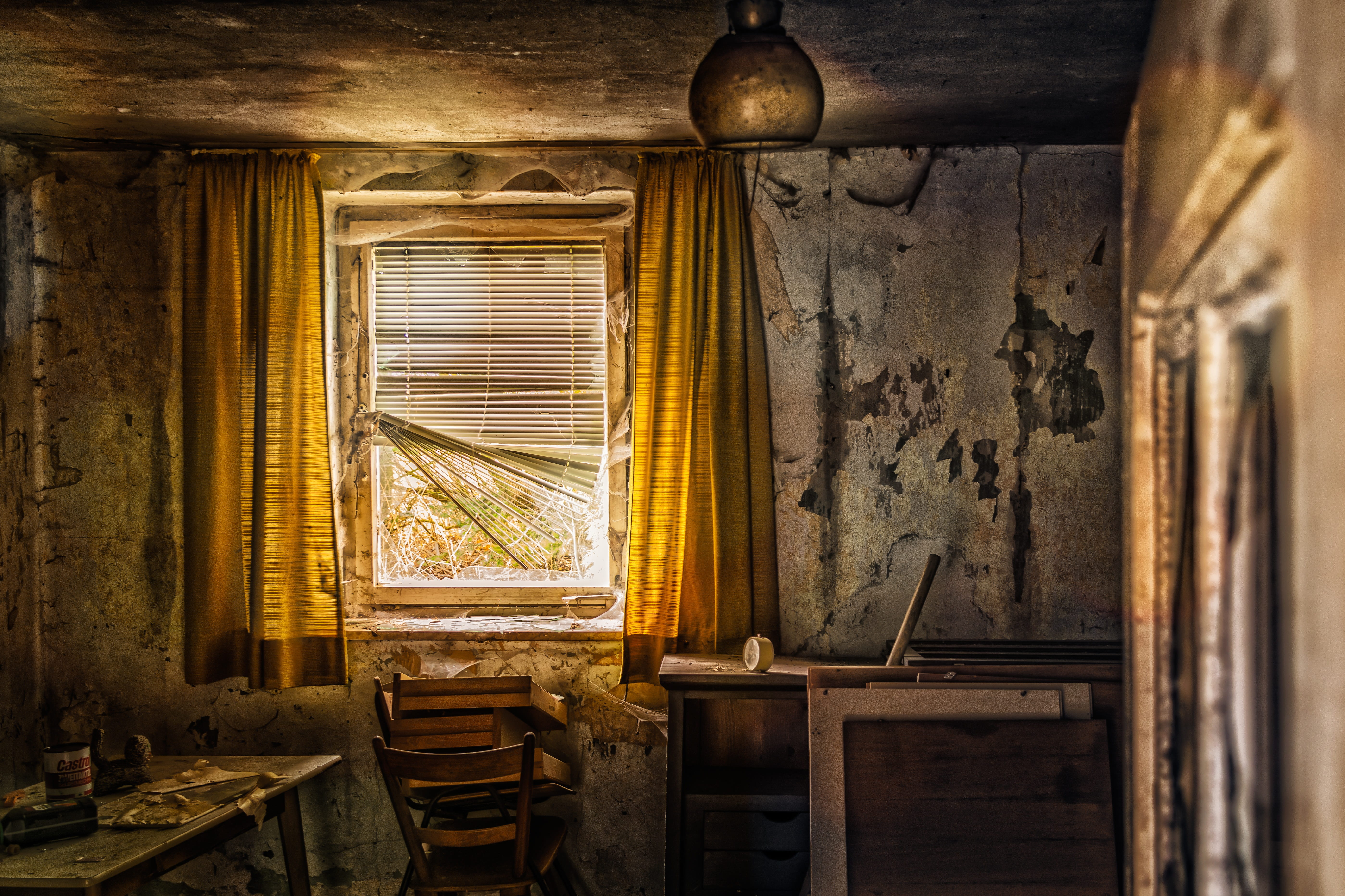 home interior, masonry, haunted house, open, decay, door, mood, built structure, ailing, window, lost places, near, building, home, wood - material, day, HD Wallpaper