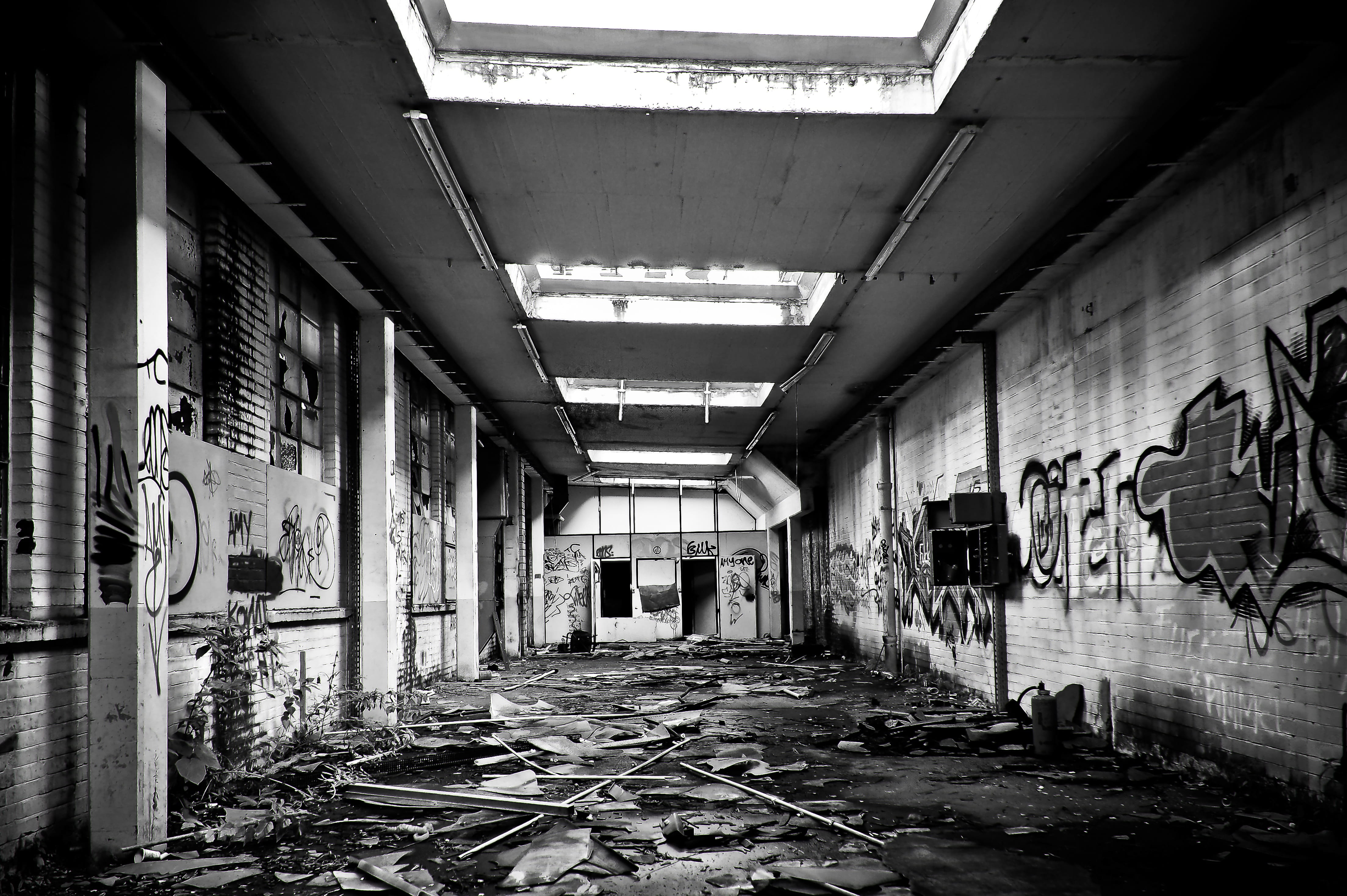 destruction, damaged, dirty, old building, empty, shabby, obsolete, old factory hall, ruin, weird, mood, history, industrial plant, lighting, day, built structure, HD Wallpaper