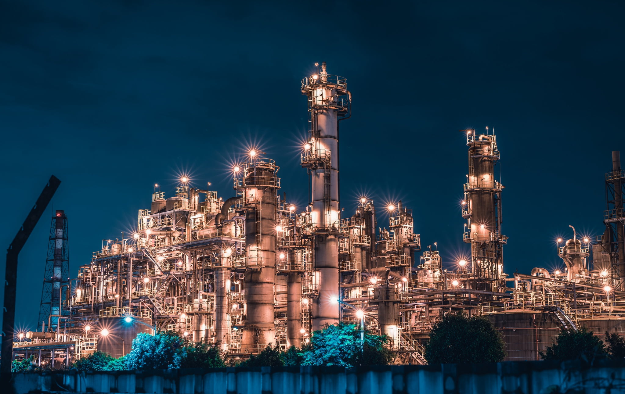 Industrial, Night, Factory, Man Made, 1080P, HD Wallpaper
