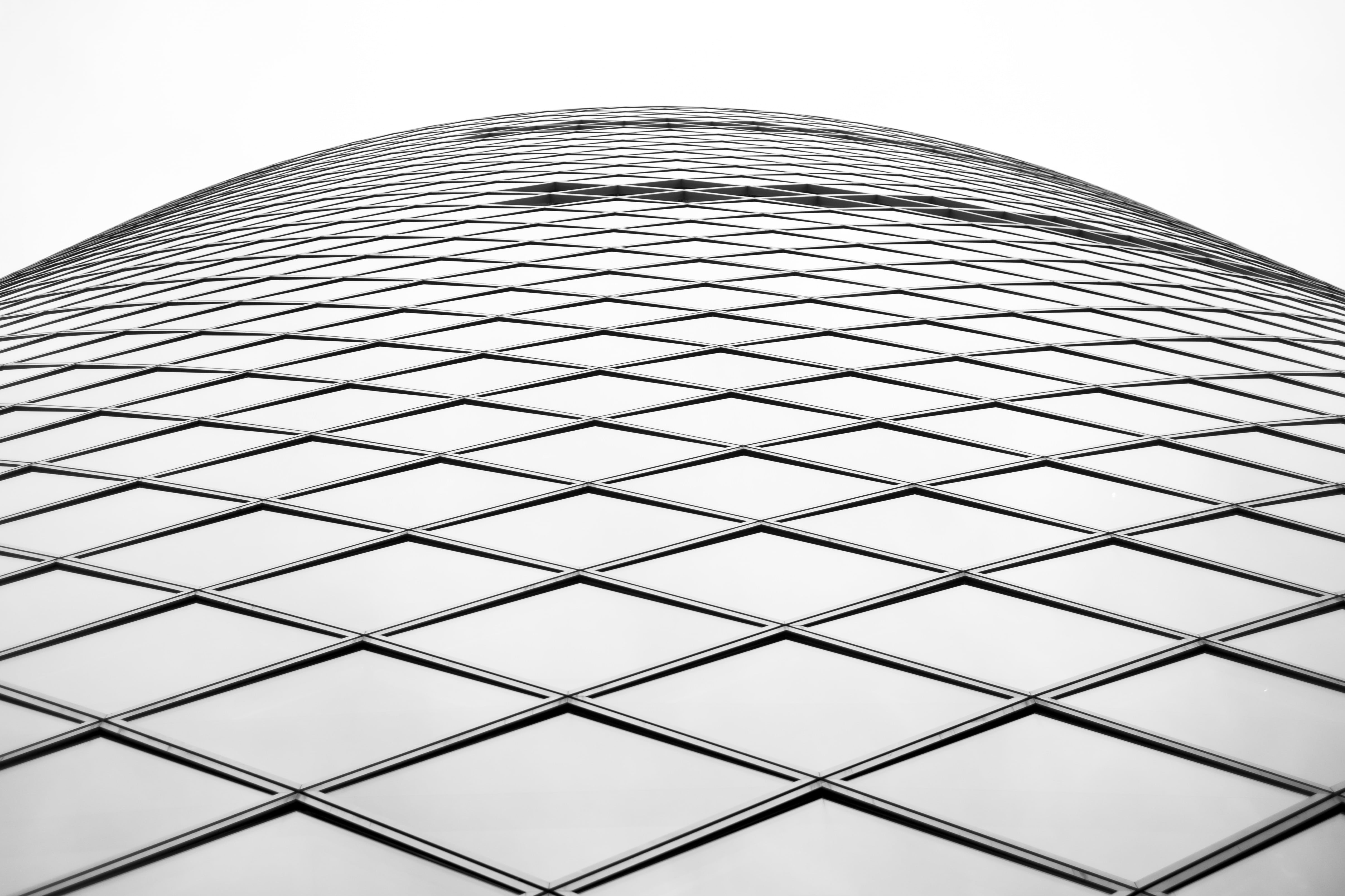 clear, no people, indoors, office, glass, geometric shape, office building exterior, sky, low angle shot, design, window, building exterior, digital composite, HD Wallpaper