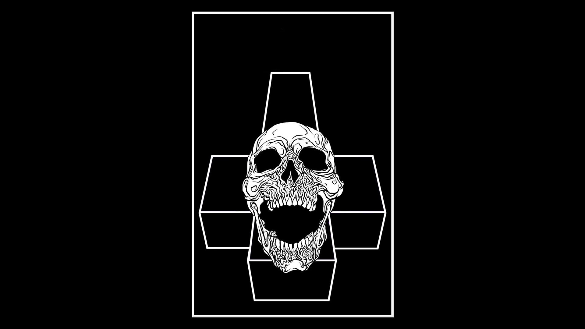glass - material, luxury, 1080P, black background, darkroom, creativity, musician, single object, studio shot, dark, skull, close-up, indoors, black color, HD Wallpaper