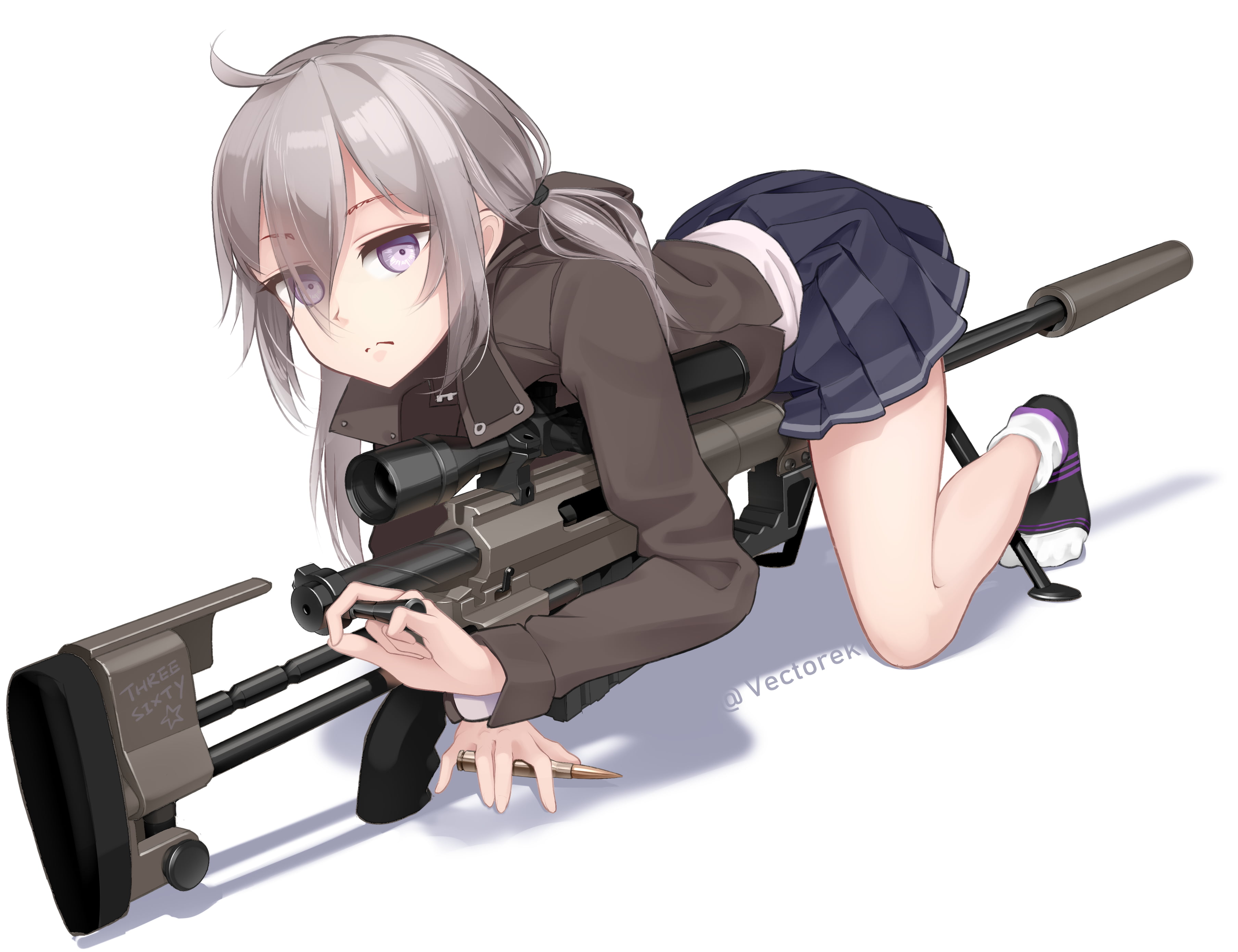 Vectorek, Girls Frontline, 2K, M200, anime girls with guns, M200(Girls Frontline), CheyTac Intervention, anime girls, HD Wallpaper