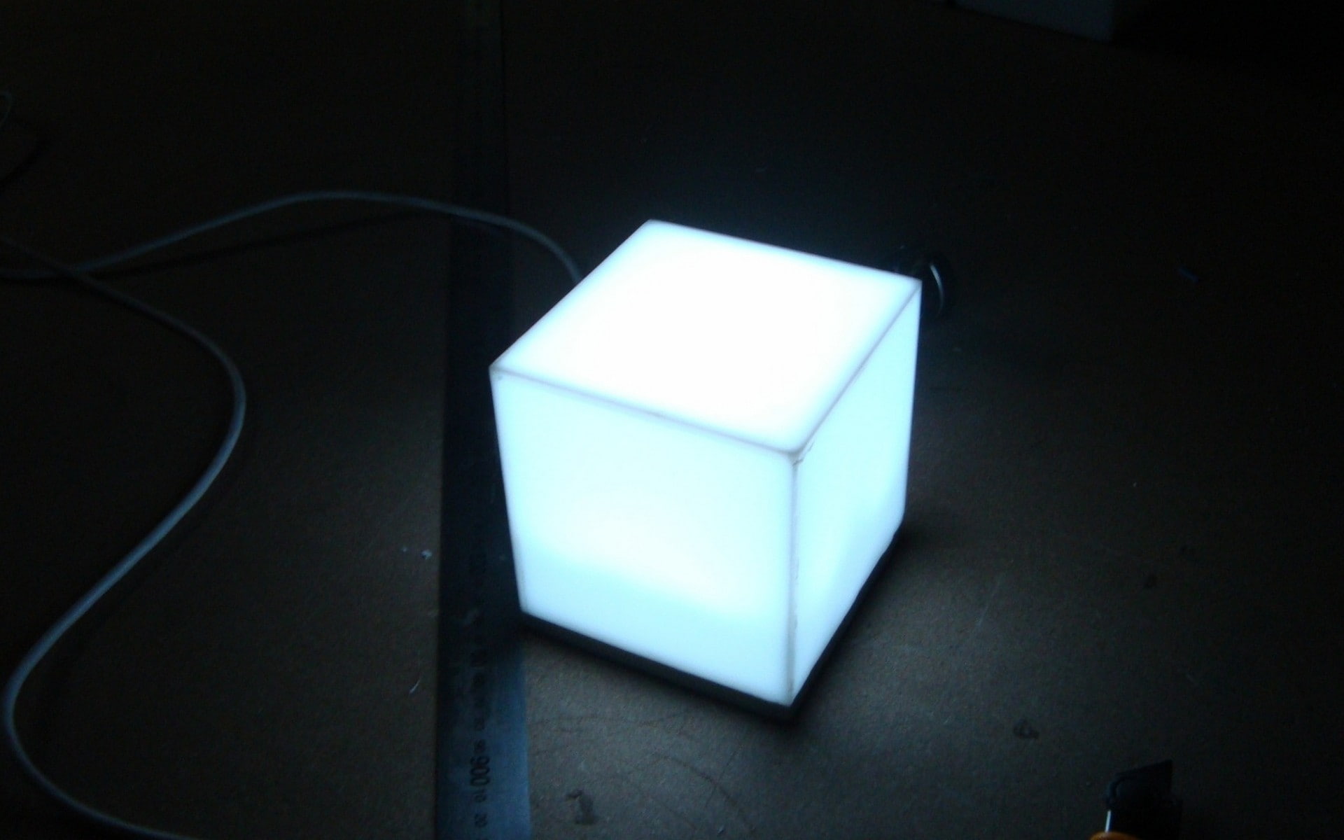 close-up, 1080P, blue, box, light - natural phenomenon, glowing, no people, box - container, connection, indoors, container, cardboard, black background, HD Wallpaper