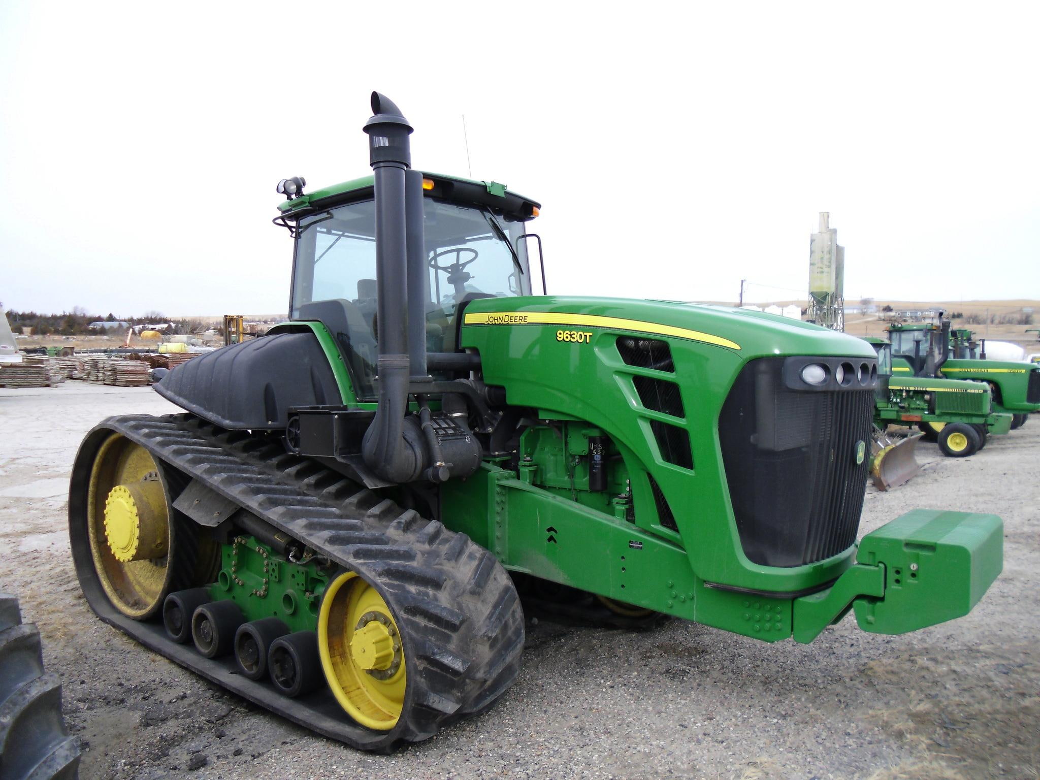 1080P, farmer, farm, agriculture, yellow, john, photoshop, deere, john deere 9630, constr, tires, t, field, tractor, tracks, HD Wallpaper