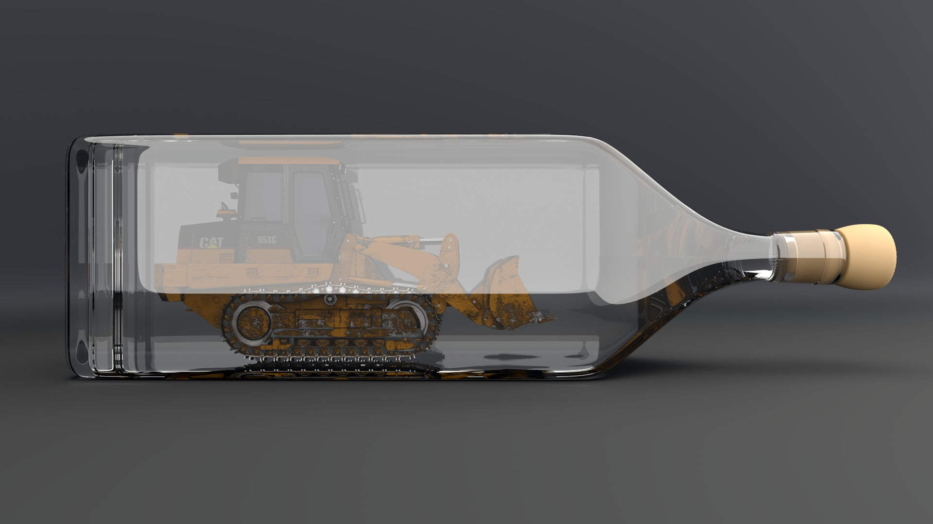 drink, excavator, gray background, technology,  bulldozer, glass - material, no people, wireless technology, dark, copy space, smart phone, table, 3D, single object, HD Wallpaper