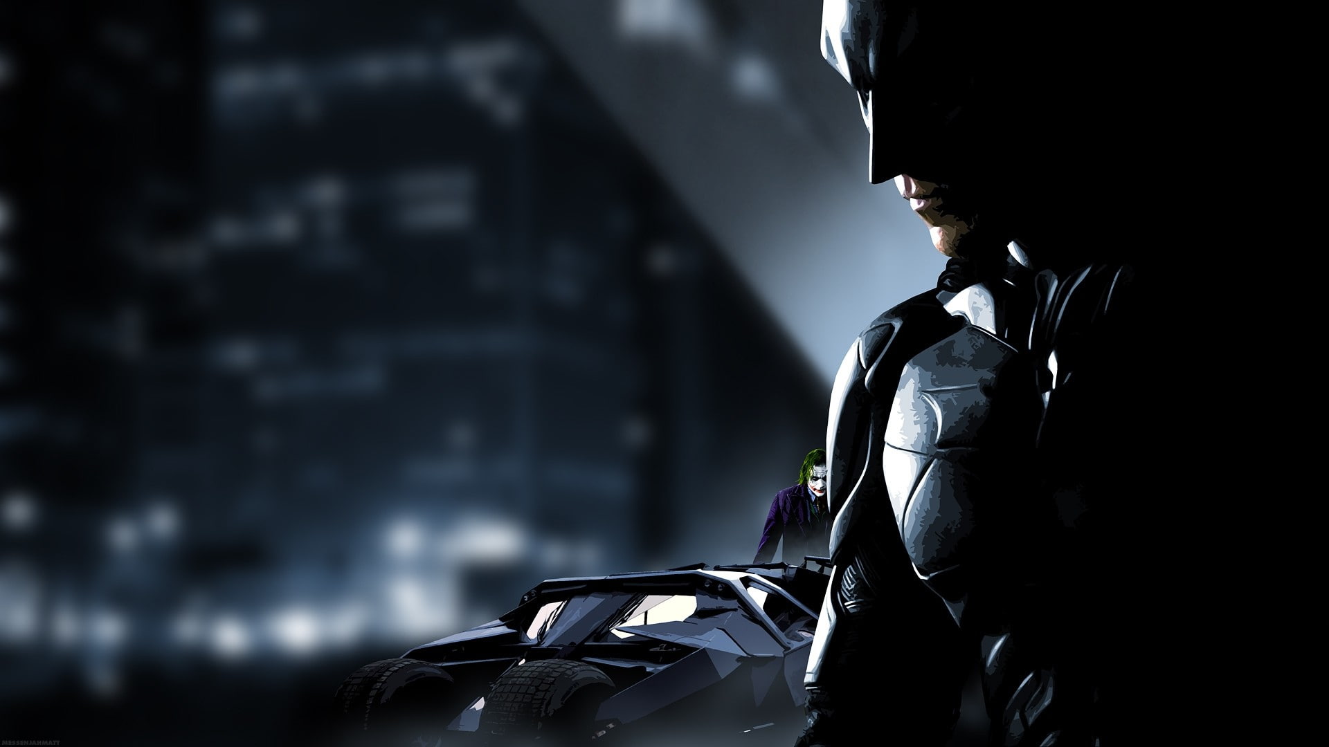 waist up, transportation, bag, side view, night, 1080P, dark, profile view, mode of transportation, standing, clothing, one person, men, mid adult, The Dark Knight, HD Wallpaper