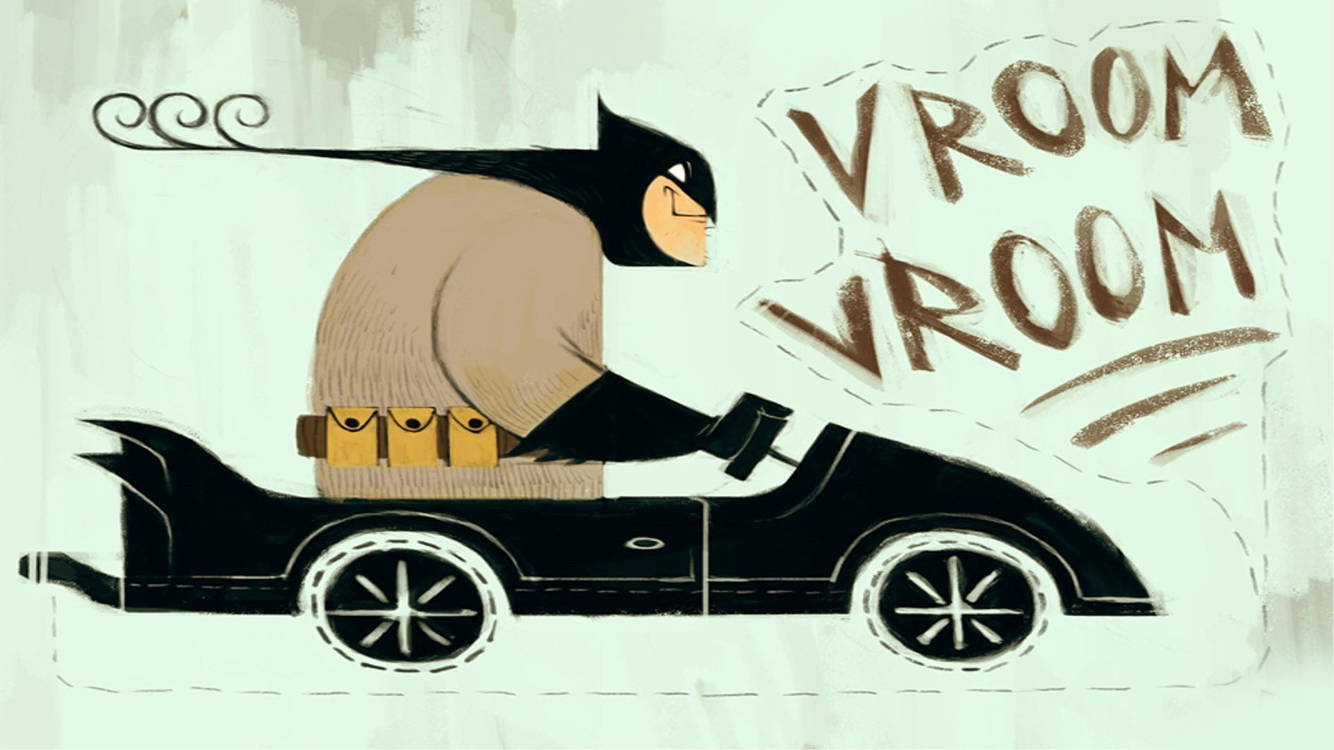 funny, vroom, vroom vroom, 1080P, batman, batmobile, HD Wallpaper