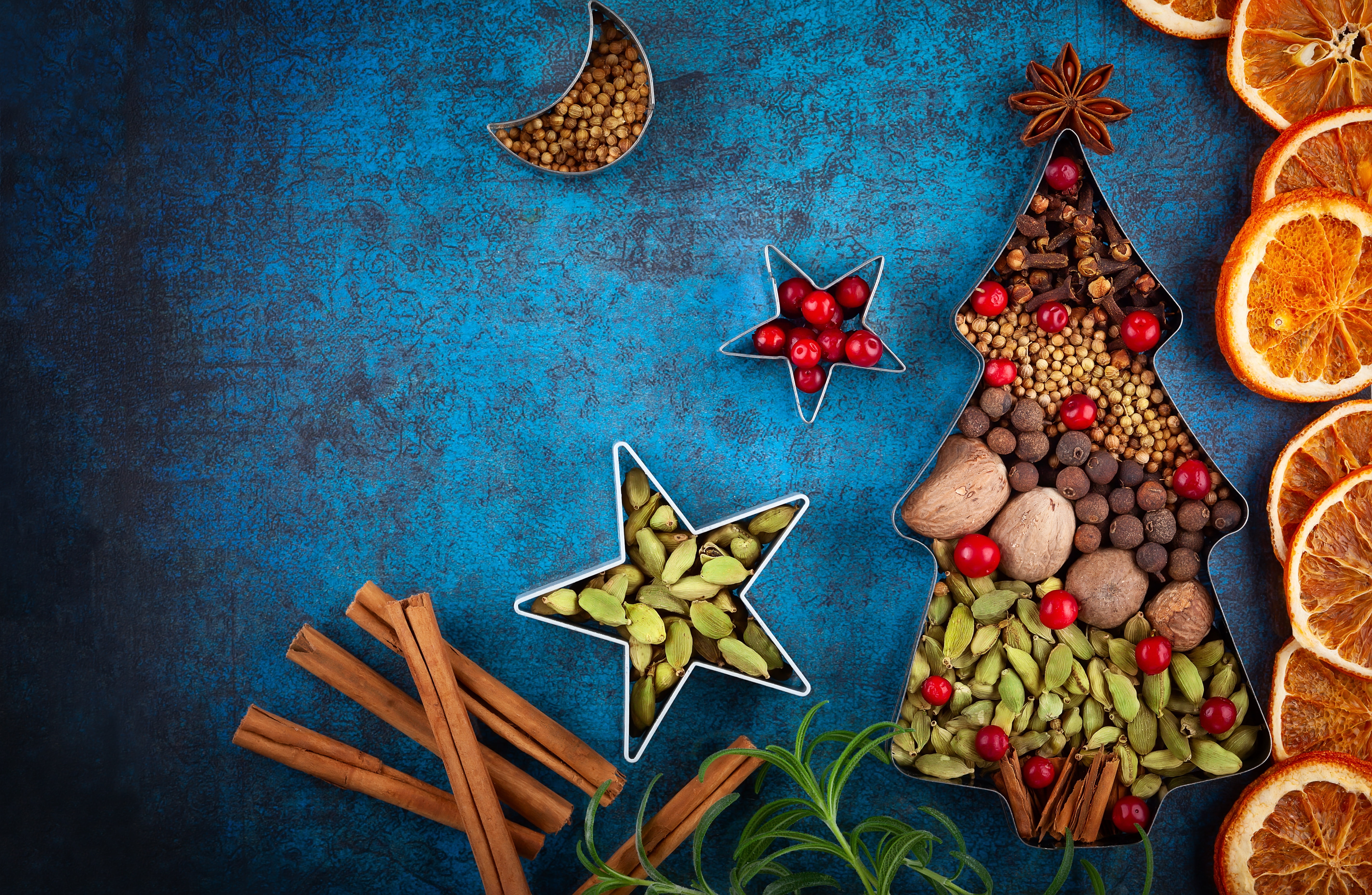 orange, cinnamon, holiday, 5K, New year, spices, Christmas, nuts, HD Wallpaper