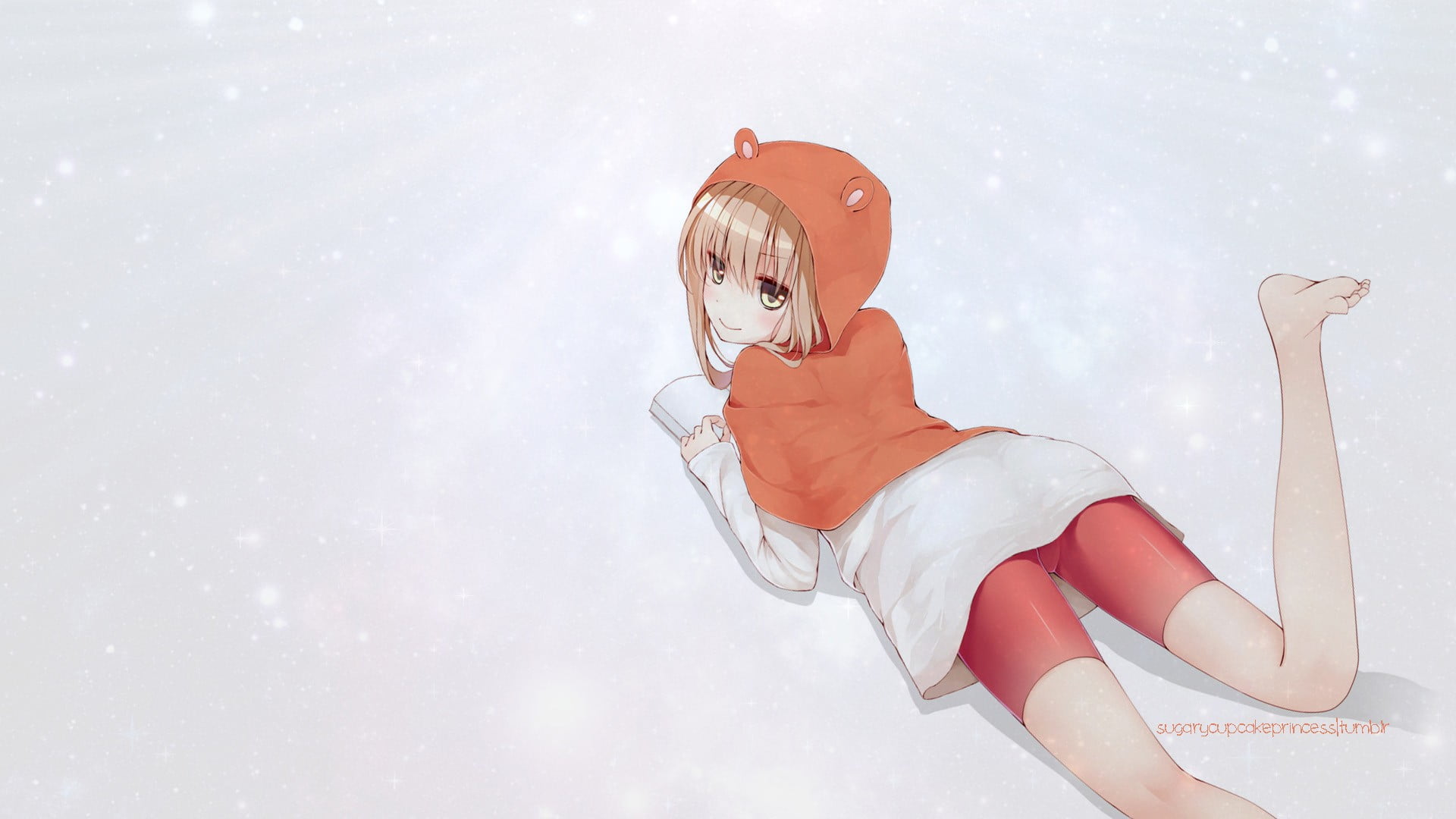 Himouto! Umaru-chan, beauty, sport, orange, adult, healthy lifestyle, shirt, one person, copy space, wearing, red, females, studio shot, looking at camera, HD Wallpaper