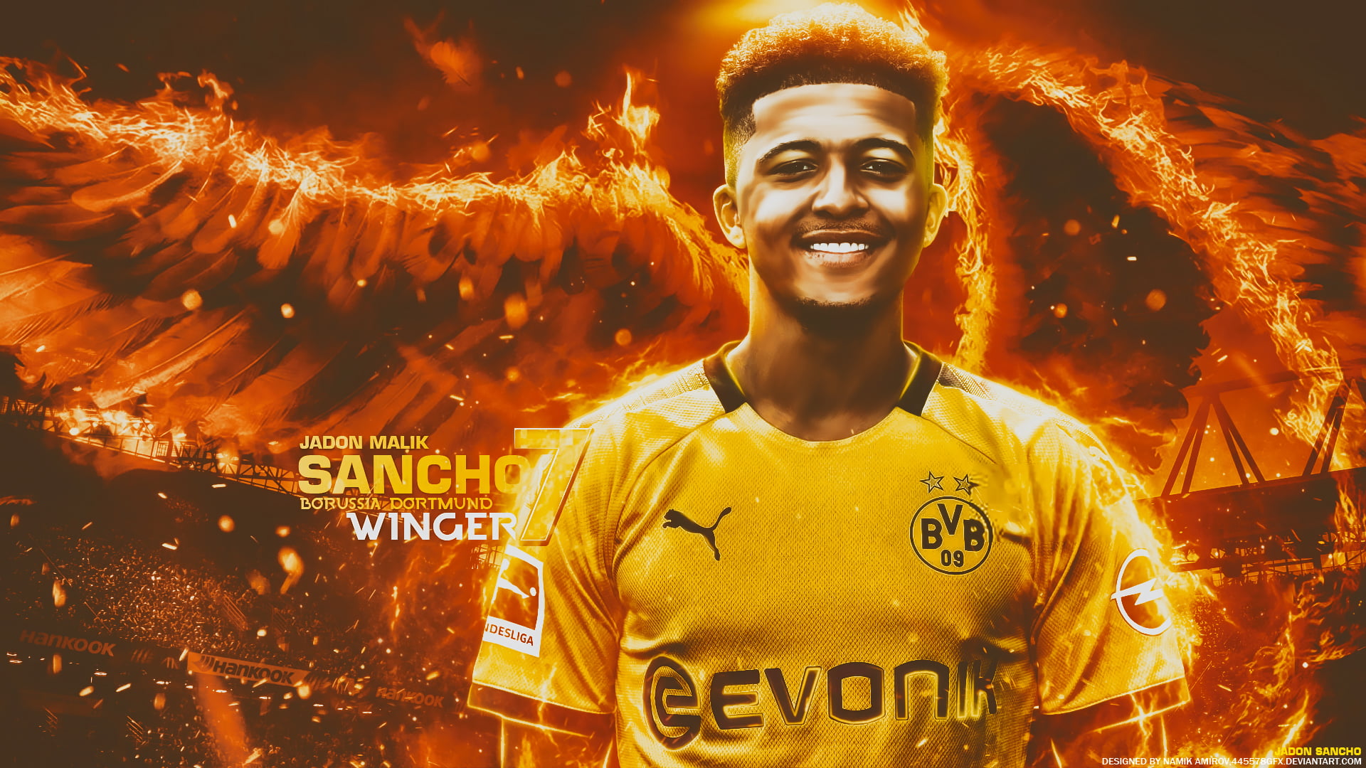 1080P, Soccer, Borussia Dortmund, Jadon Sancho, HD Wallpaper