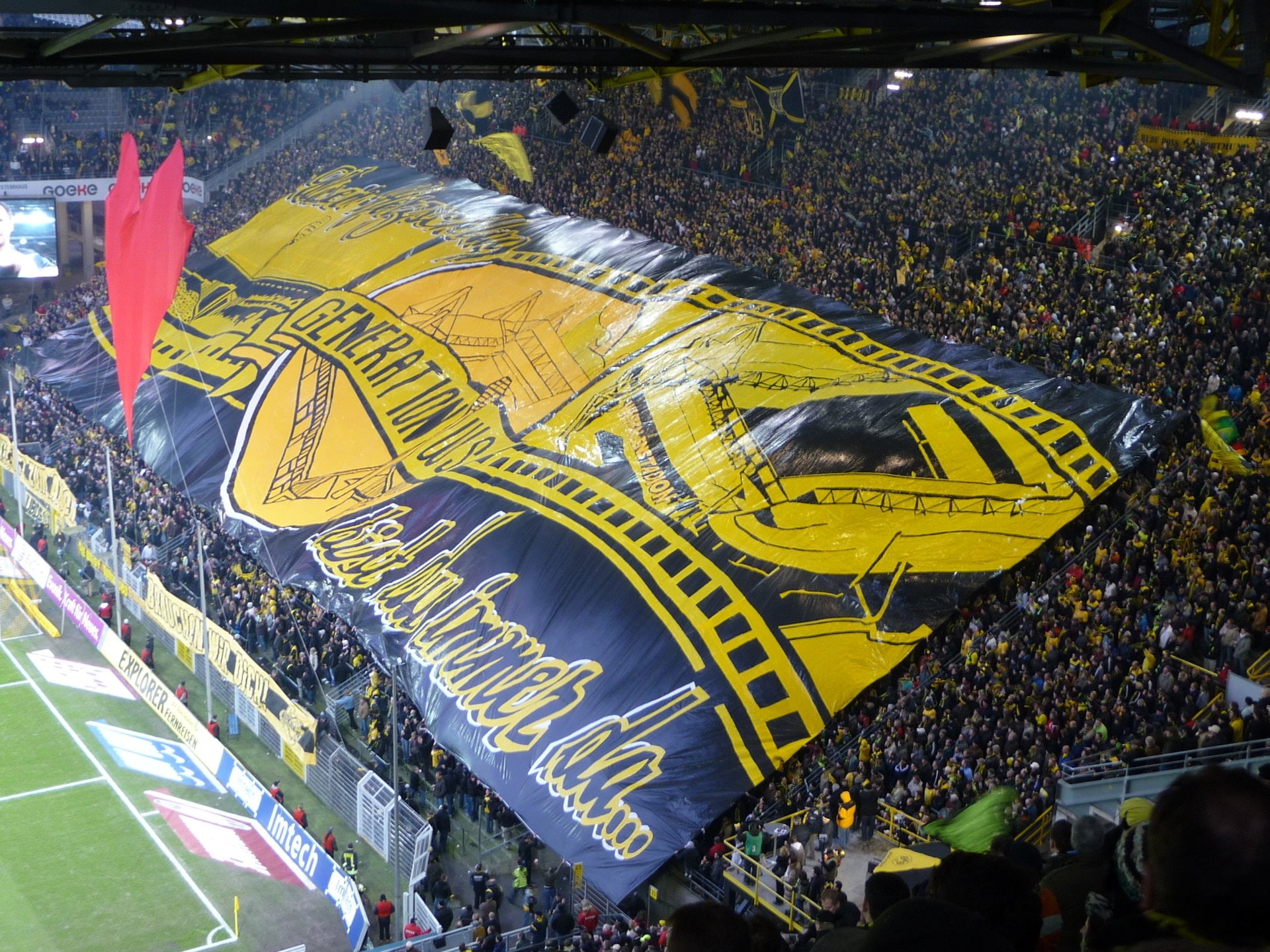street, built structure, city, Soccer, day, stadium, leisure activity, 1080P, Borussia Dortmund, architecture, group of people, spectator, sport, outdoors, HD Wallpaper