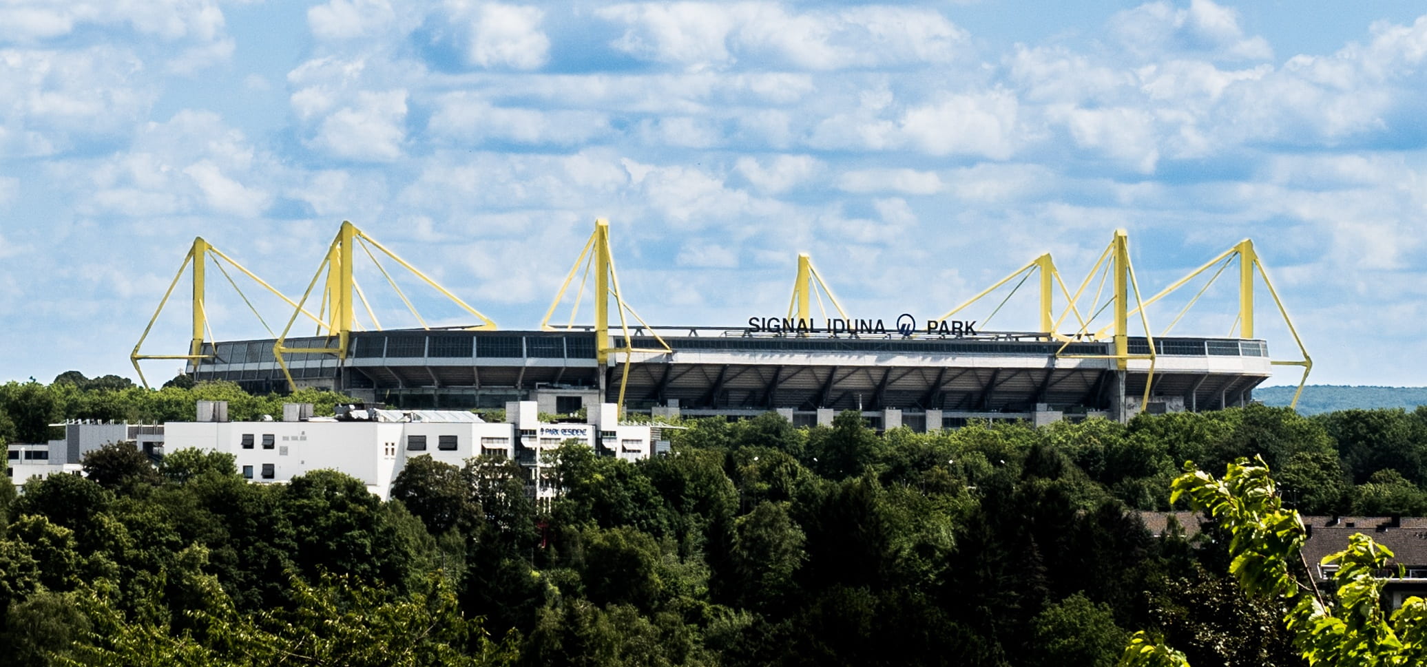 travel, environment, outdoors, plant, architecture, sky, city, football, tree, dome, bridge - man made structure, industry, connection, 1080P, building, HD Wallpaper