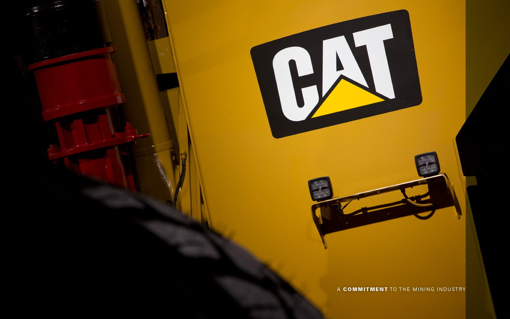 indoors, guidance, Caterpillar, arrow symbol, black, security, communication, tool, yellow, western script, day, land vehicle, logo, safety, dewalt, mode of transportation, HD Wallpaper