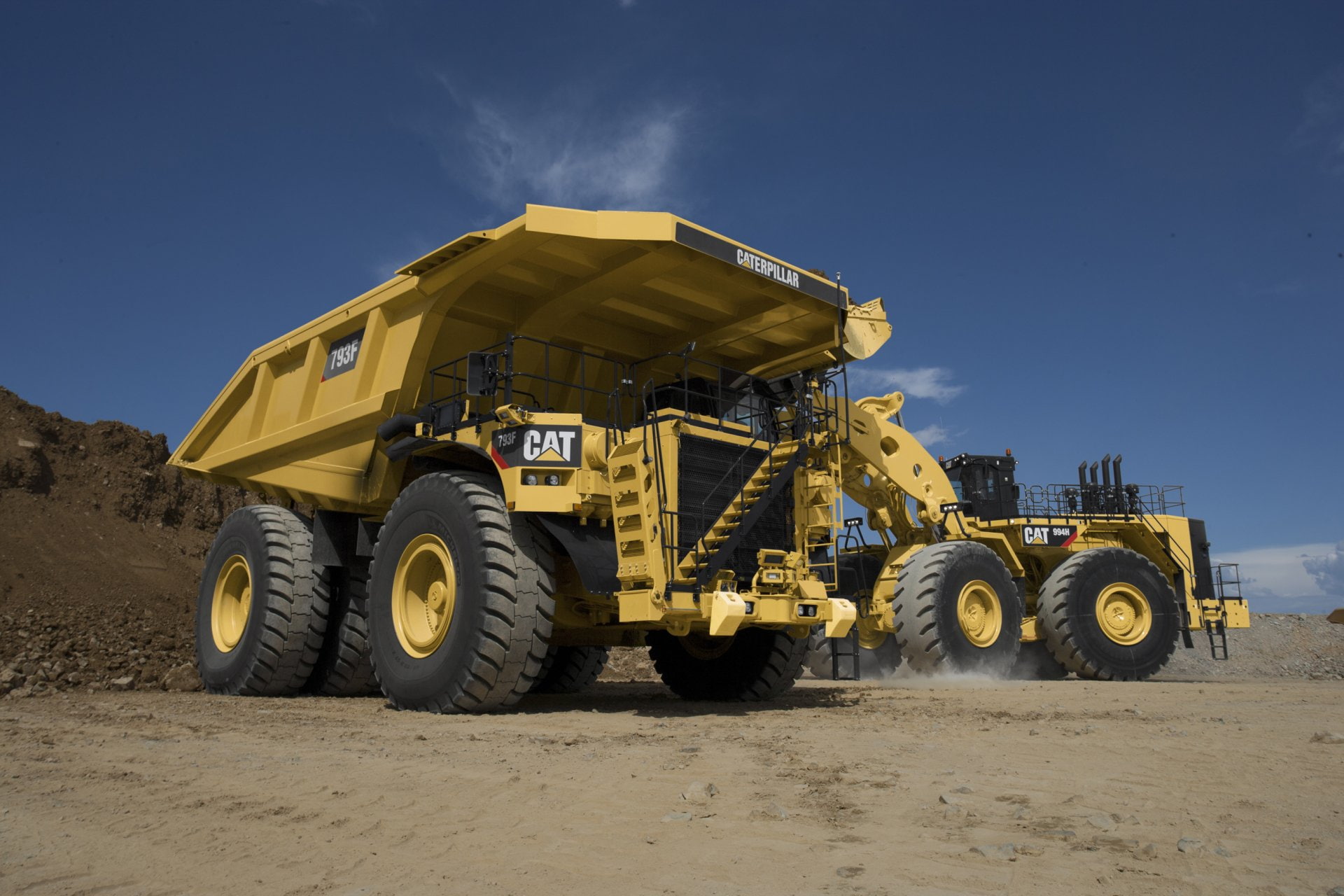 Vehicles, Caterpillar 994H, Caterpillar 793F, Wheel Loader, 1080P, Dump Truck, HD Wallpaper