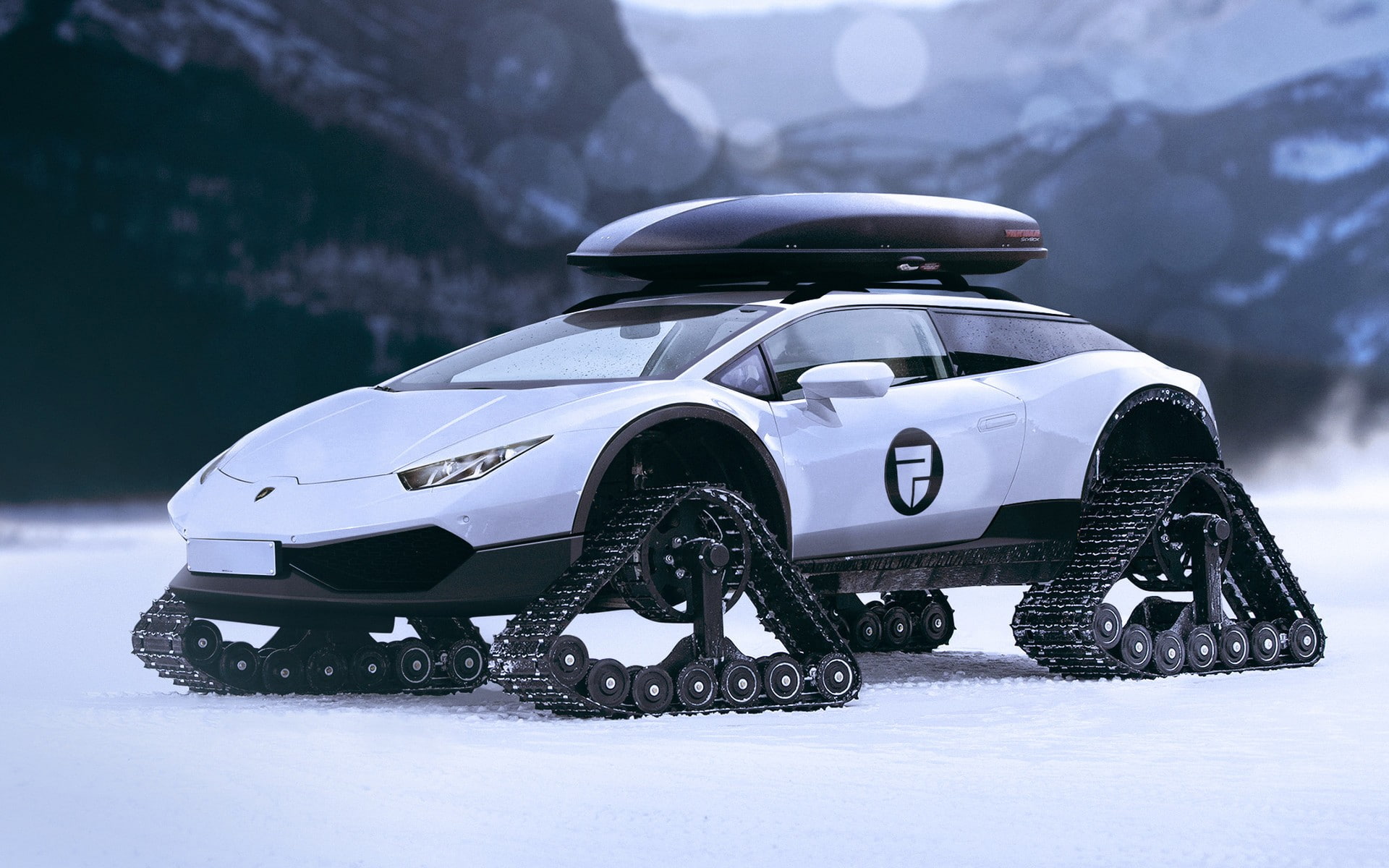 speed, motor vehicle, Lamborghini Huracan, transportation, Caterpillar, snow, sport, luxury, vehicle, no people, blizzard, cold temperature, white color, HD Wallpaper