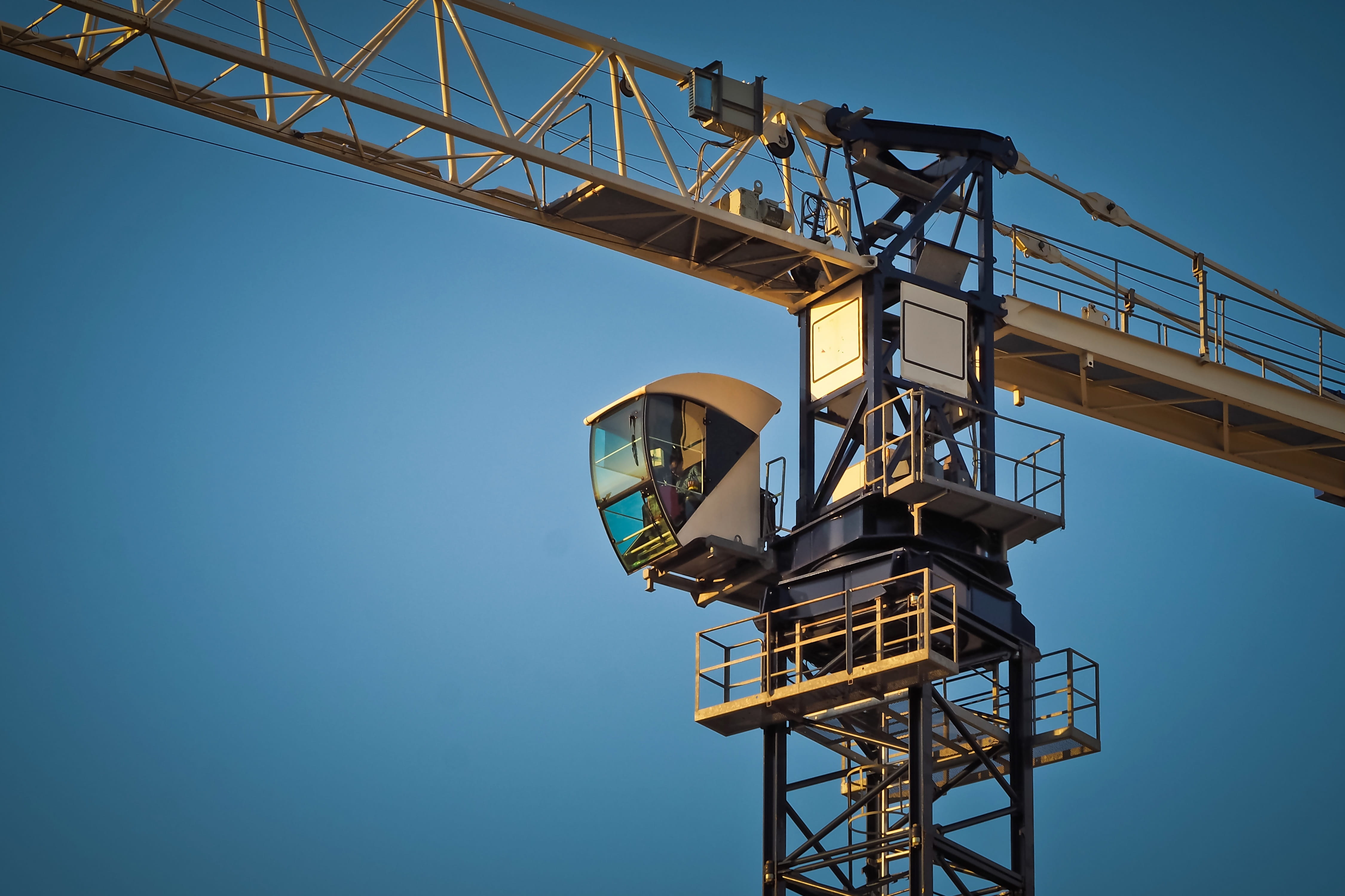 architecture, construction site, concentration, patience, tall - high, skill, site, alloy, lift loads, industry, blue, nature, crane - construction machinery, HD Wallpaper