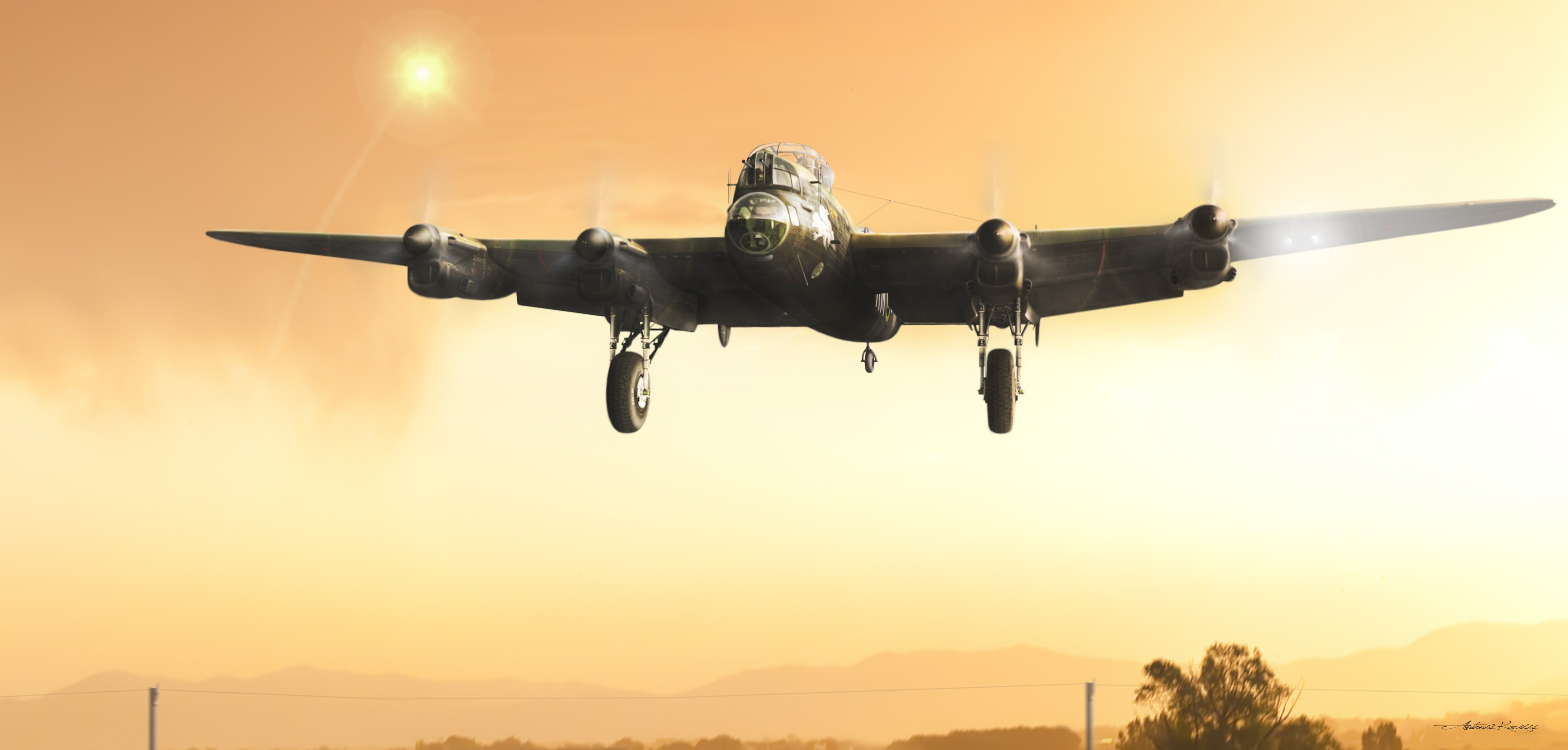 battles, airplanes, flying, war, video, landing, aircraft, hd, games, sunset, carriers, design, gears, art, bomber, artwork, 4K, HD Wallpaper