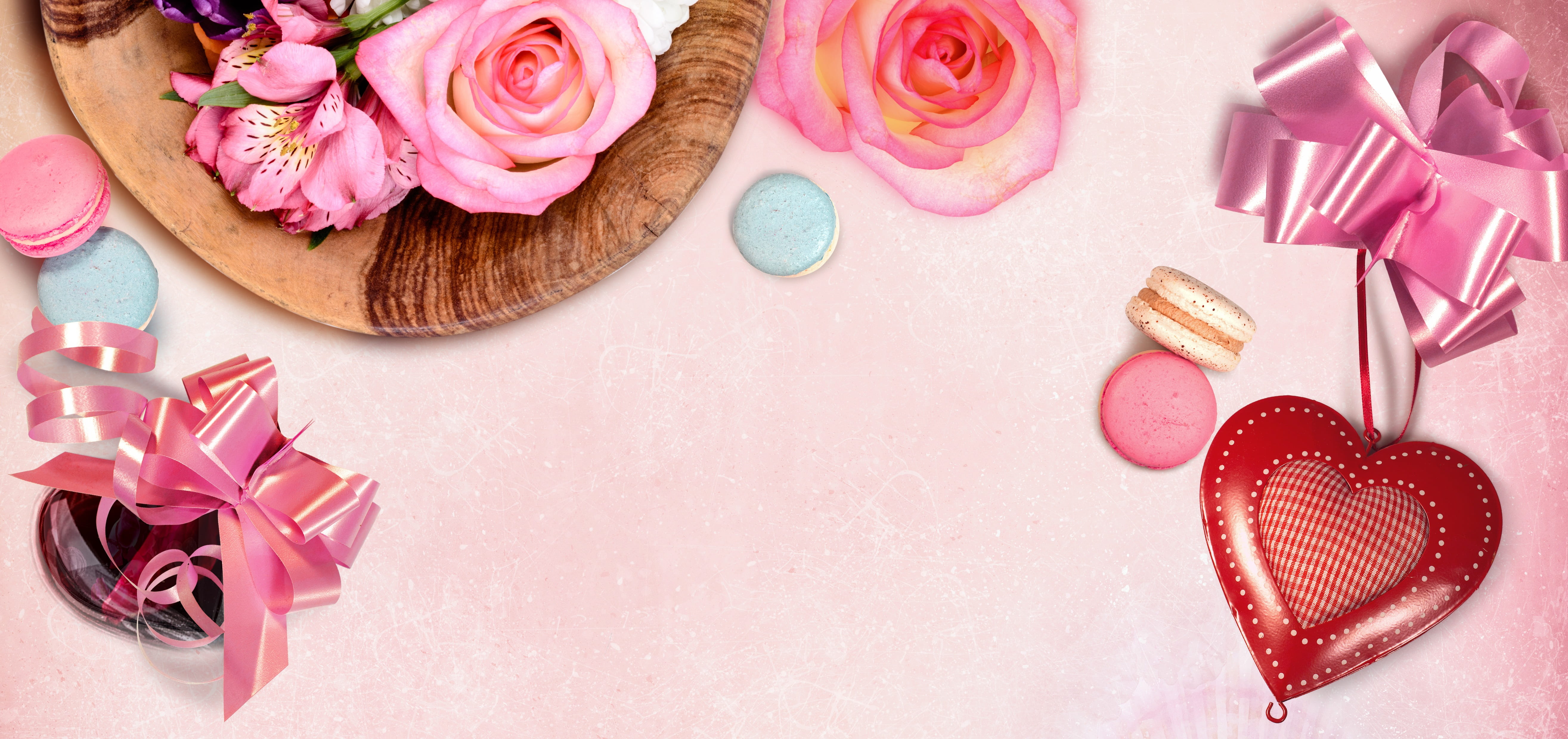 rose, rose - flower, romance, baked, heart, love, flowering plant, celebration, dessert, graphic, sweet food, header, food and drink, pink color, flowers, HD Wallpaper