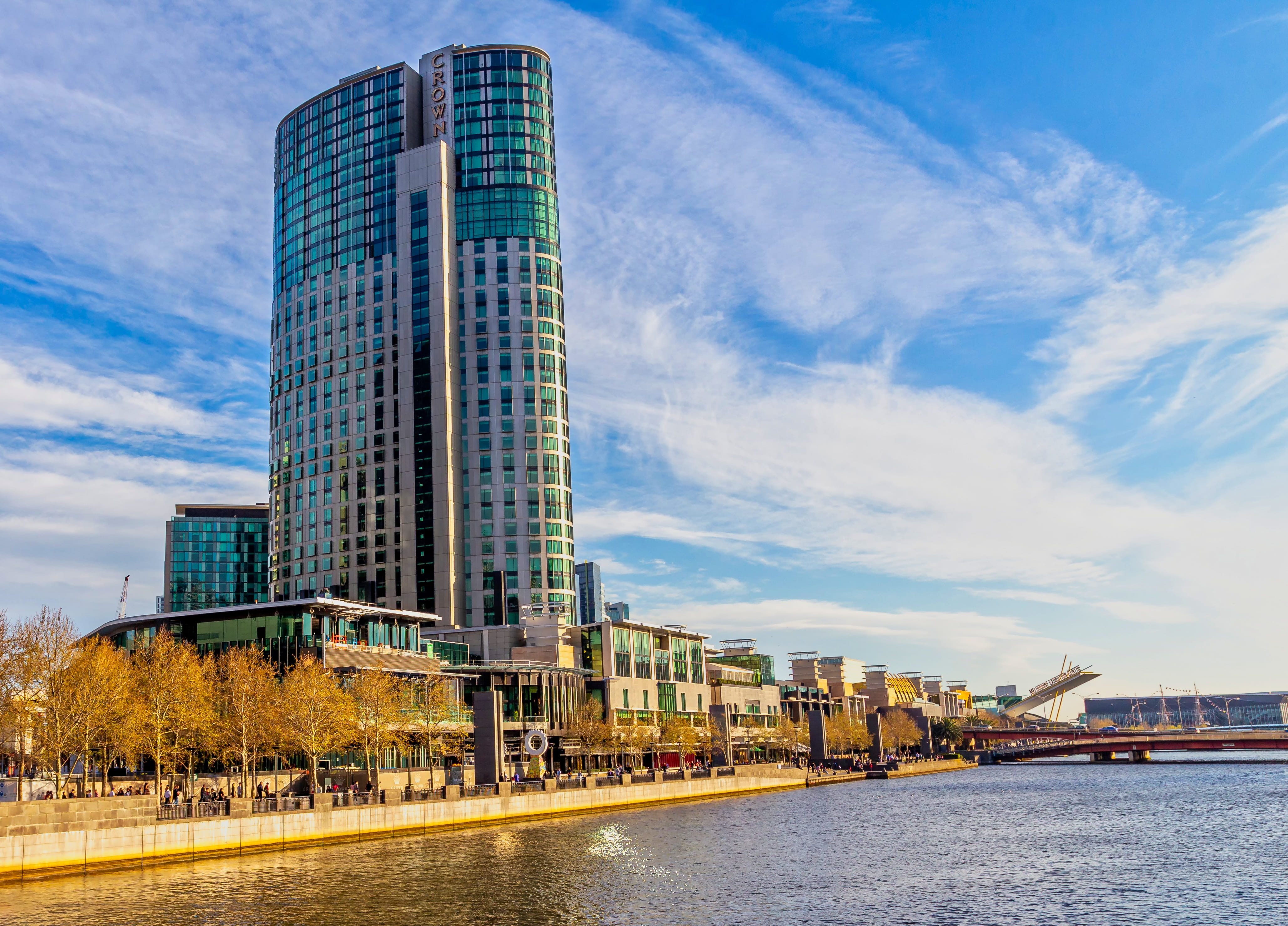 skyscraper, city, yarra river, southbank, no people, water, transportation, cbd, building, cloud - sky, image, office, 4K, tower, casino, outdoors, crown towers, HD Wallpaper