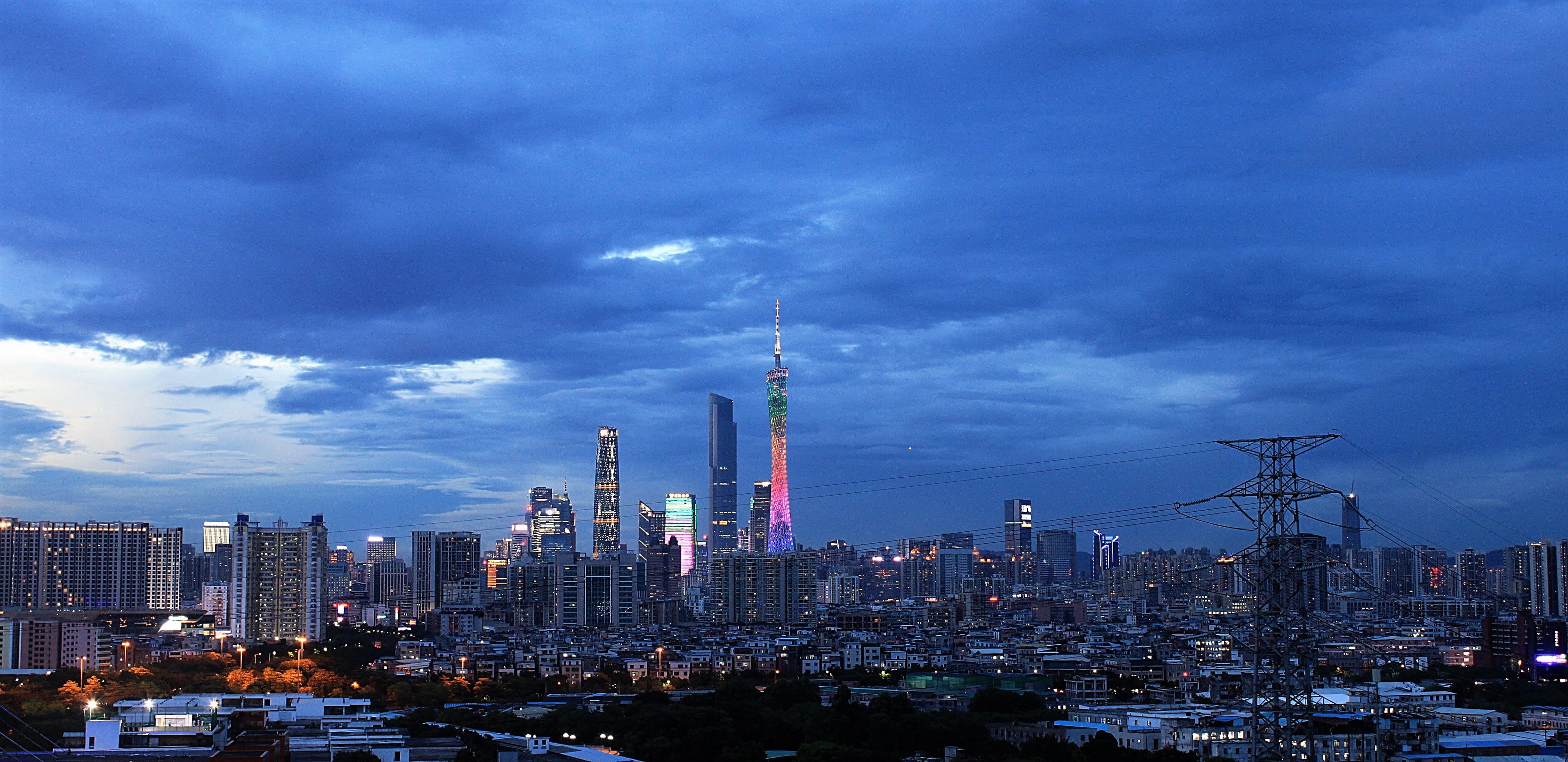 no people, city, urban skyline, cbd, tall - high, 2K, nature, building exterior, technology, outdoors, cityscape, sky, building, guangzhou, built structure, HD Wallpaper