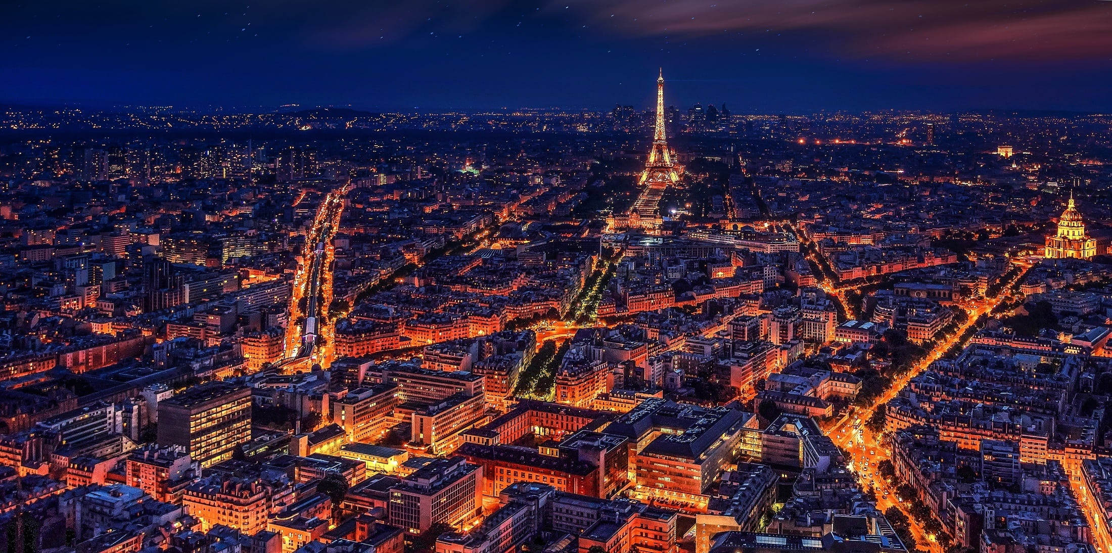 landscape, sky, city, building exterior, night, megalopolis, monuments, architecture, office building exterior, no people, tower, nature, rise, high angle view, HD Wallpaper