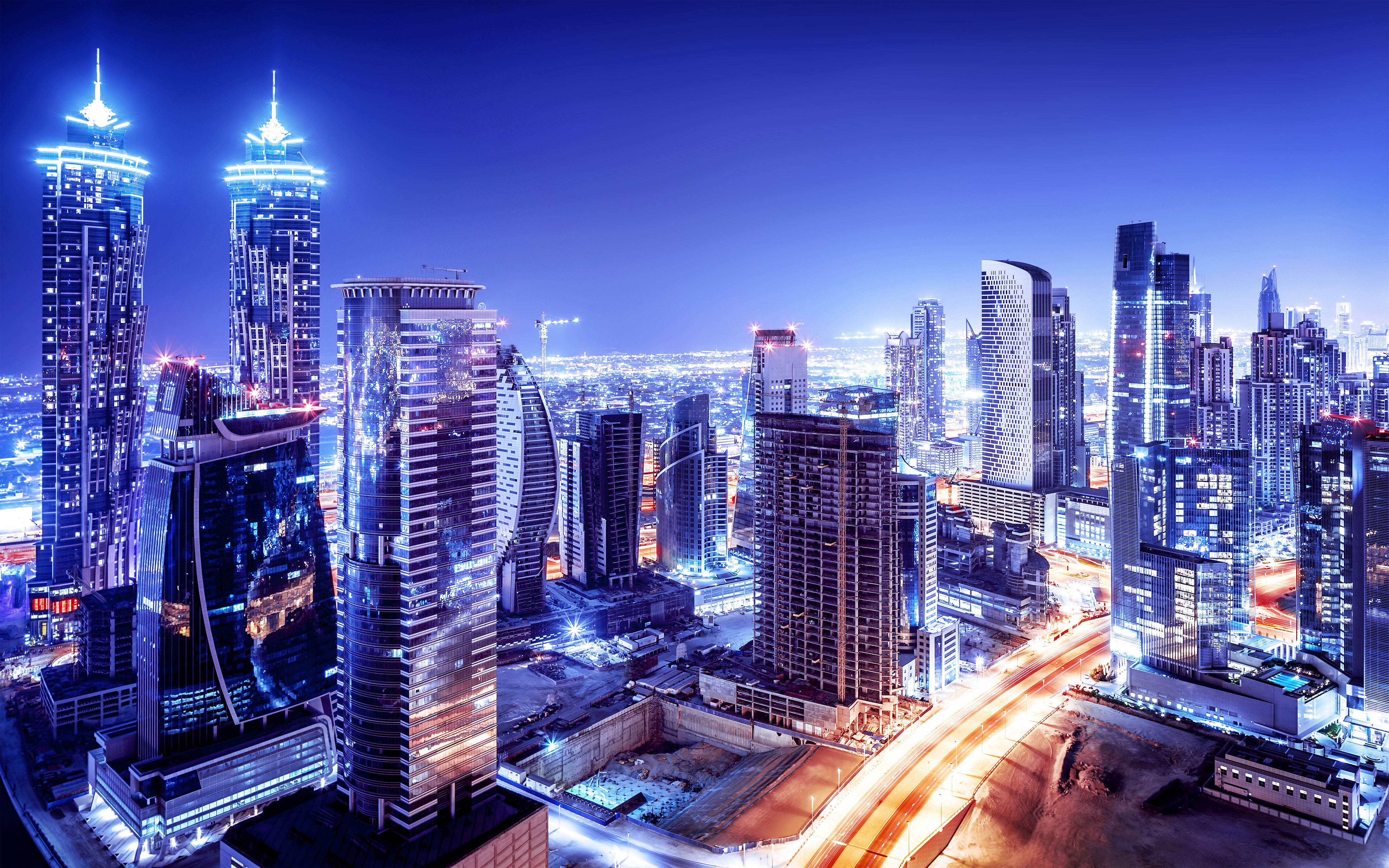 modern, architecture, emirates, 5K, arab, tower, beautiful, scenario, city, skyscraper, blue, built structure, city street, financial district, urban skyline, HD Wallpaper