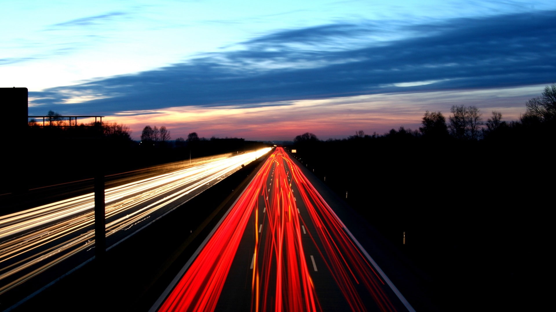 cityscape, road, light trails, traffic, long exposure, lights, 1080P, HD Wallpaper
