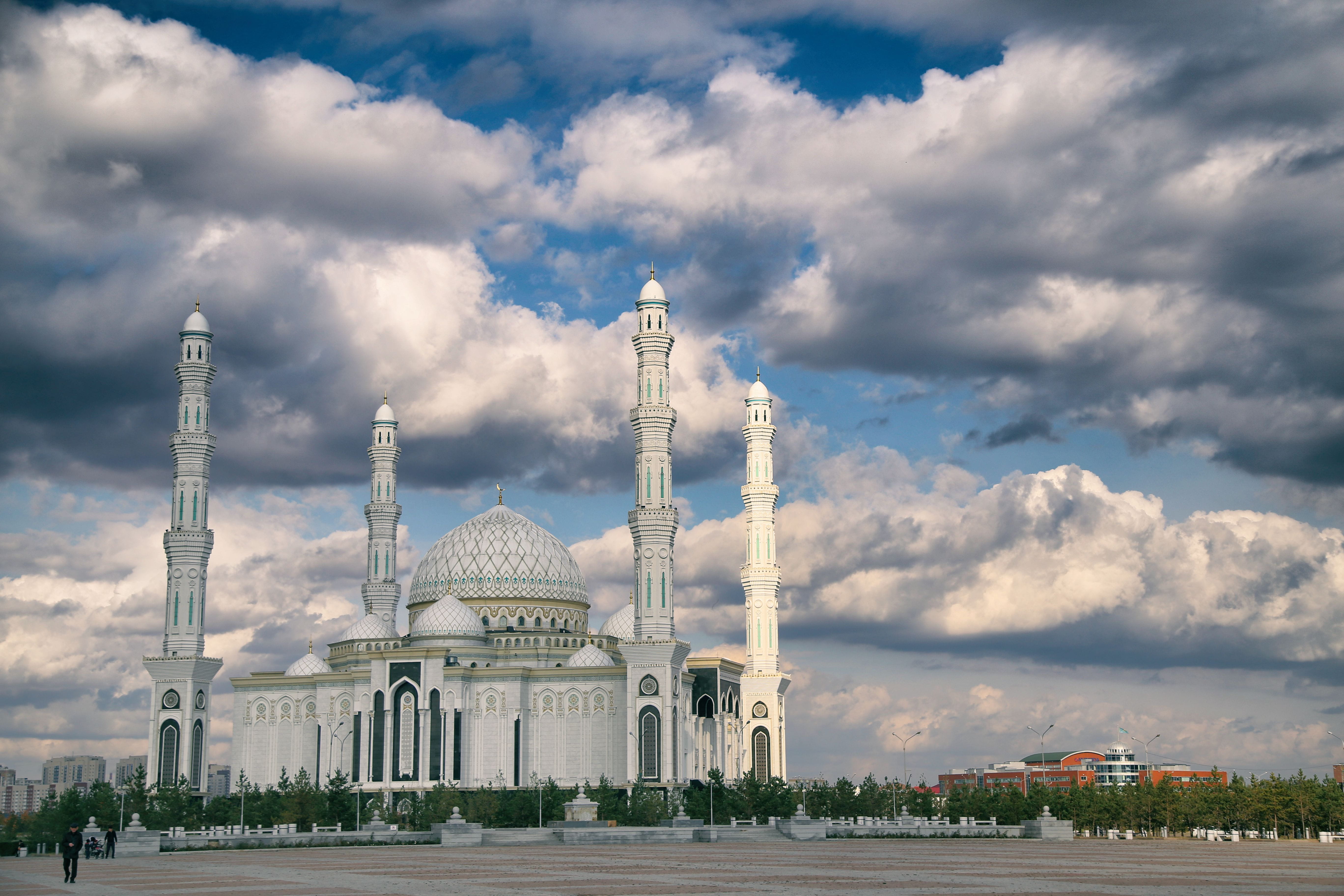 central asia, travel destinations, mosque, astana, dome, history, spirituality, tourism, belief, religion, place of worship, architecture, city, government, HD Wallpaper