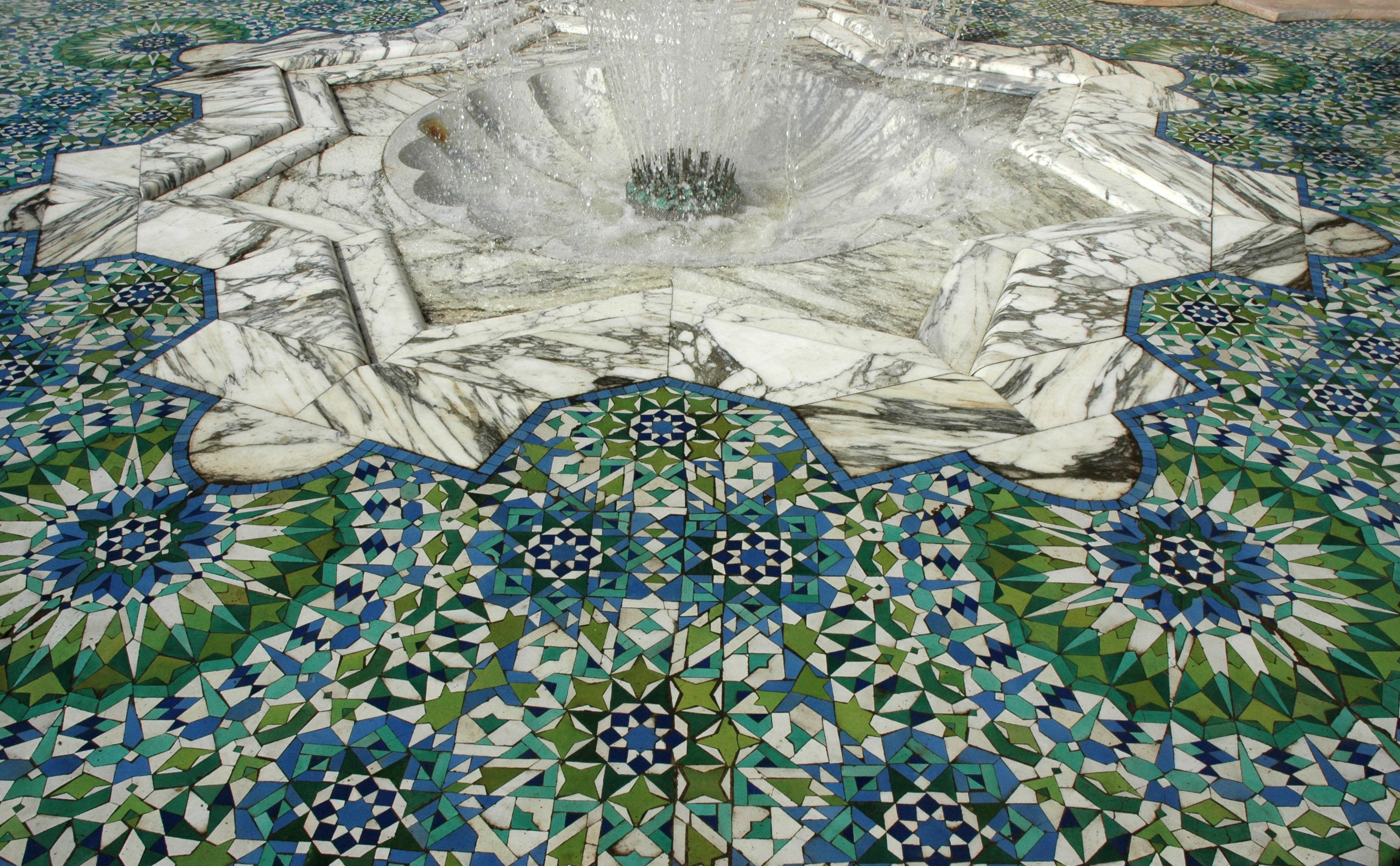day, full frame, ceiling, casablanca, shape, tile, art and craft, nature, human representation, flower, outdoors, no people, representation, built structure, HD Wallpaper