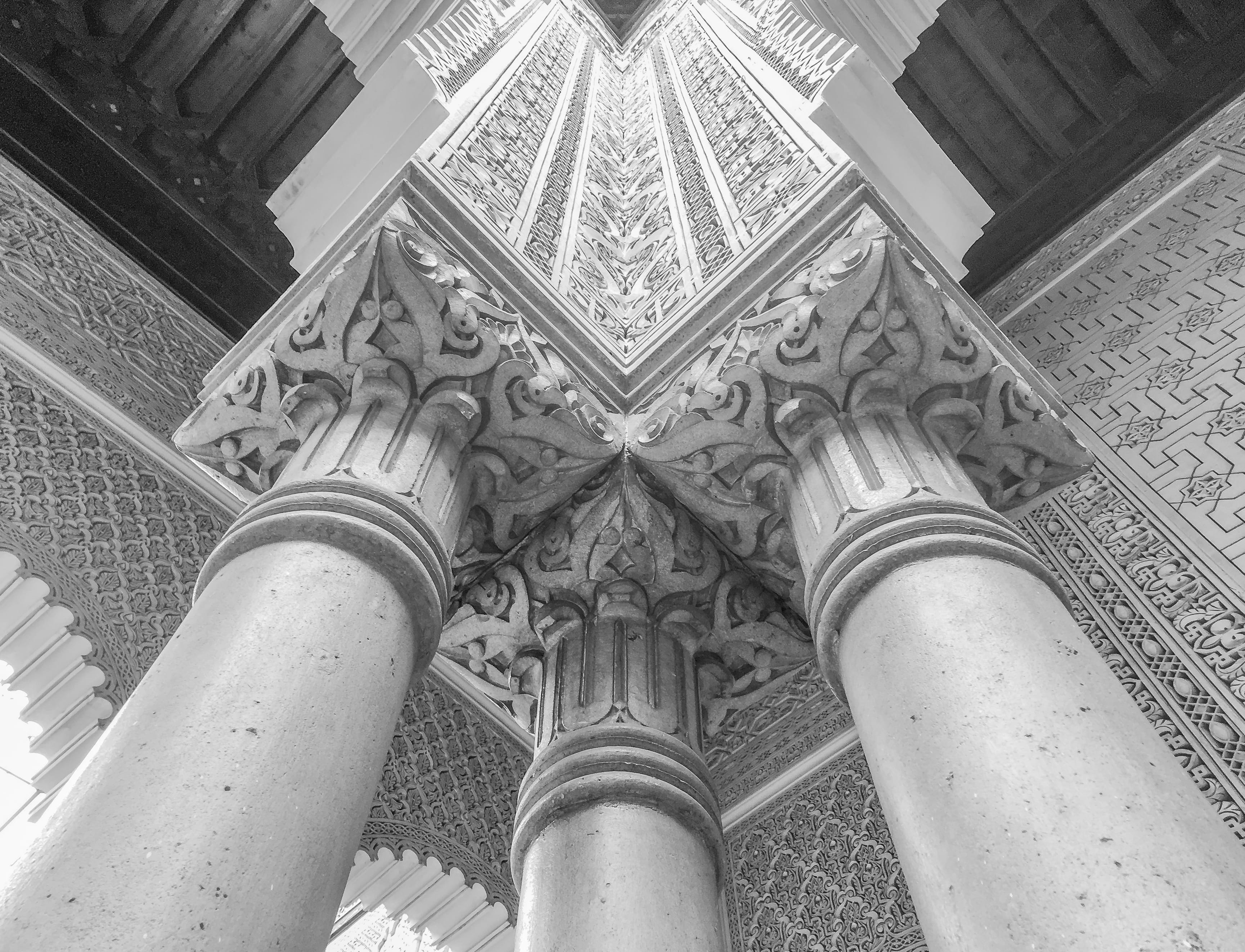 oriental, outdoors, traditional, tradition, orient, columna, religion, travel destinations, building exterior, the past, building, history, tallado, pattern, HD Wallpaper