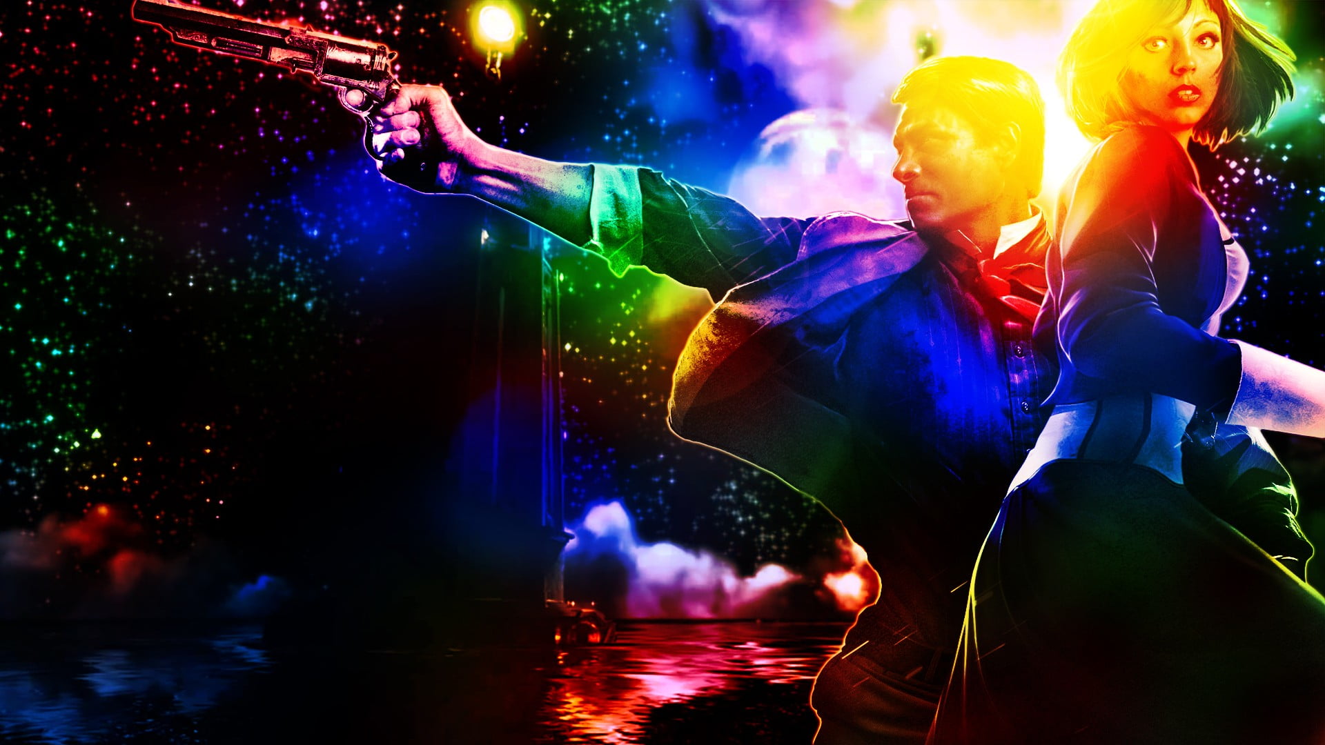 illuminated, BioShock Infinite, event, arts culture and entertainment, digital, stage - performance space, performance, 1080P, enjoyment, disco dancing, HD Wallpaper