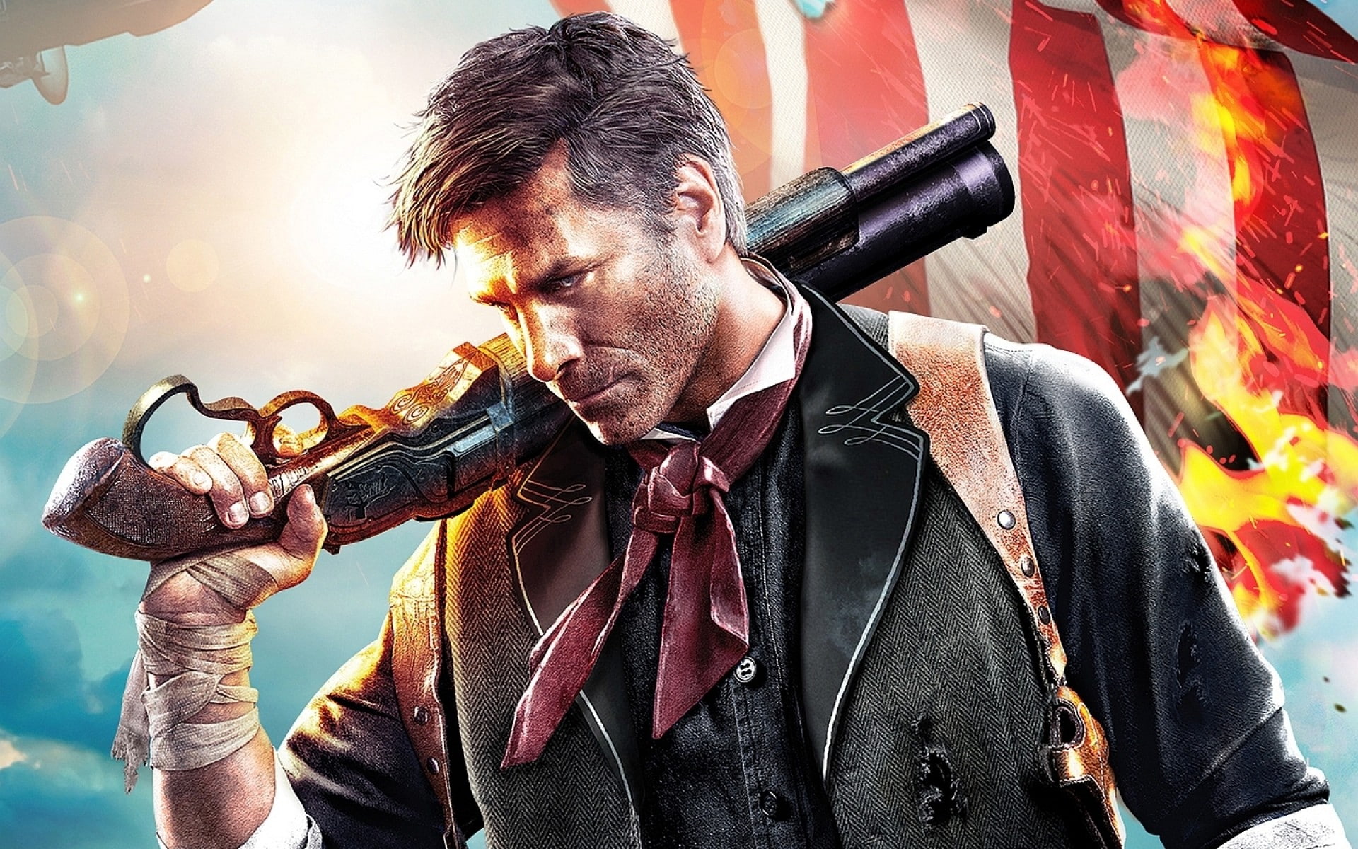 Booker DeWitt, BioShock Infinite, Colombia, 1080P, video games, BioShock, HD Wallpaper