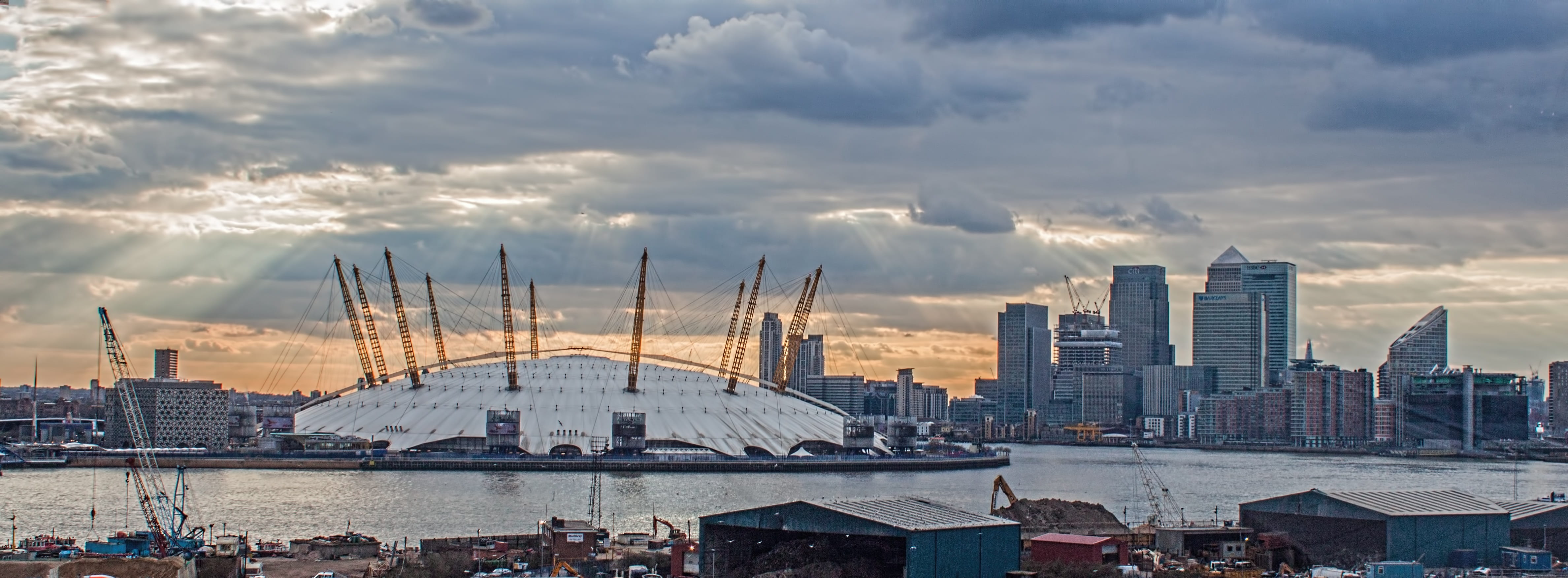 nautical vessel, transportation, architecture, nature, sky, river, landmark, skyline, british, cloud - sky, dome, sunset, stadium, city, financial district, HD Wallpaper