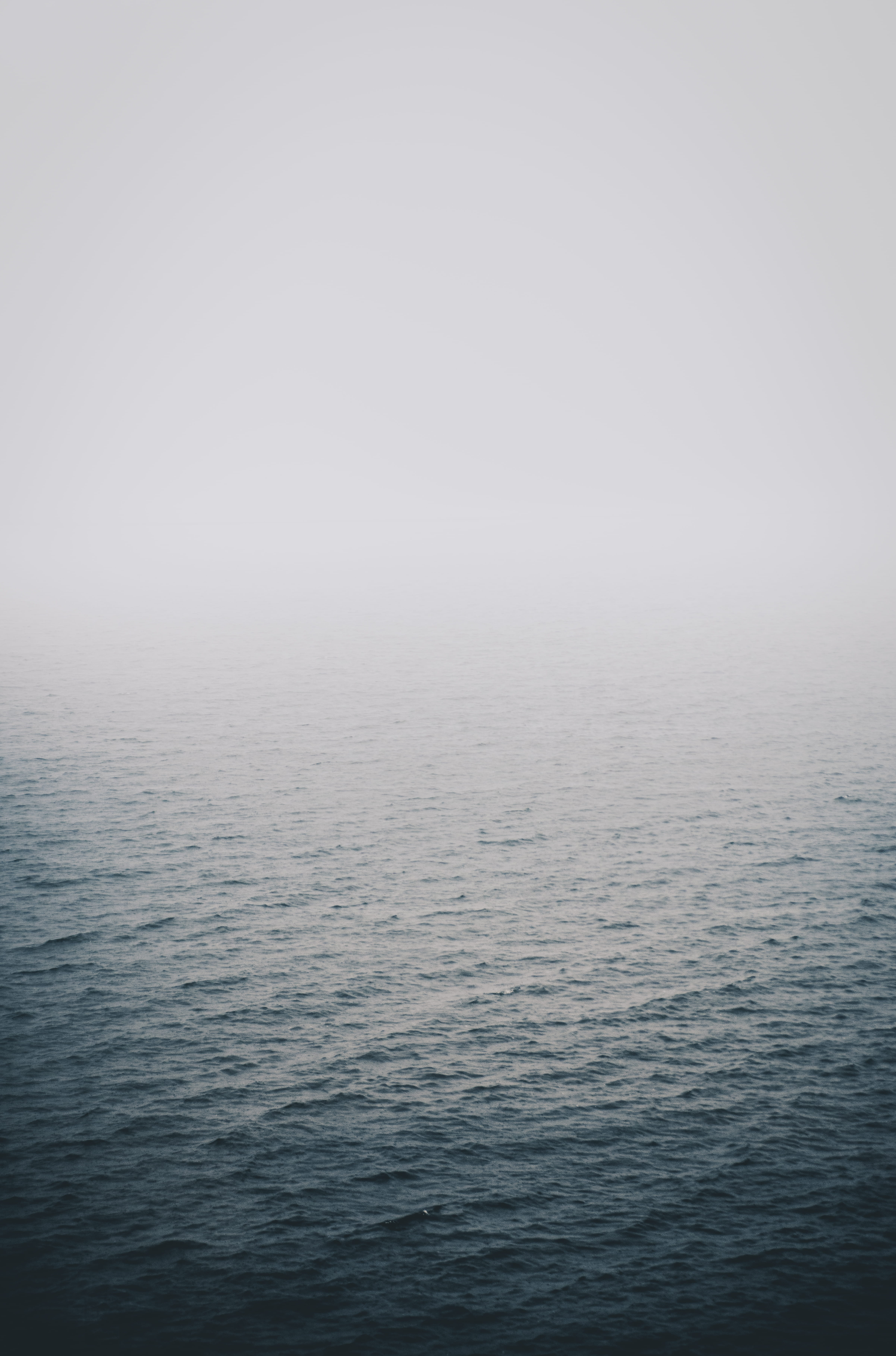 rippled, background, copy space, horizon, tranquility, color, 5K, lockscreen, lake, body, calm waters, ocean, no people, fog, outdoors, water, Phone HD Wallpaper