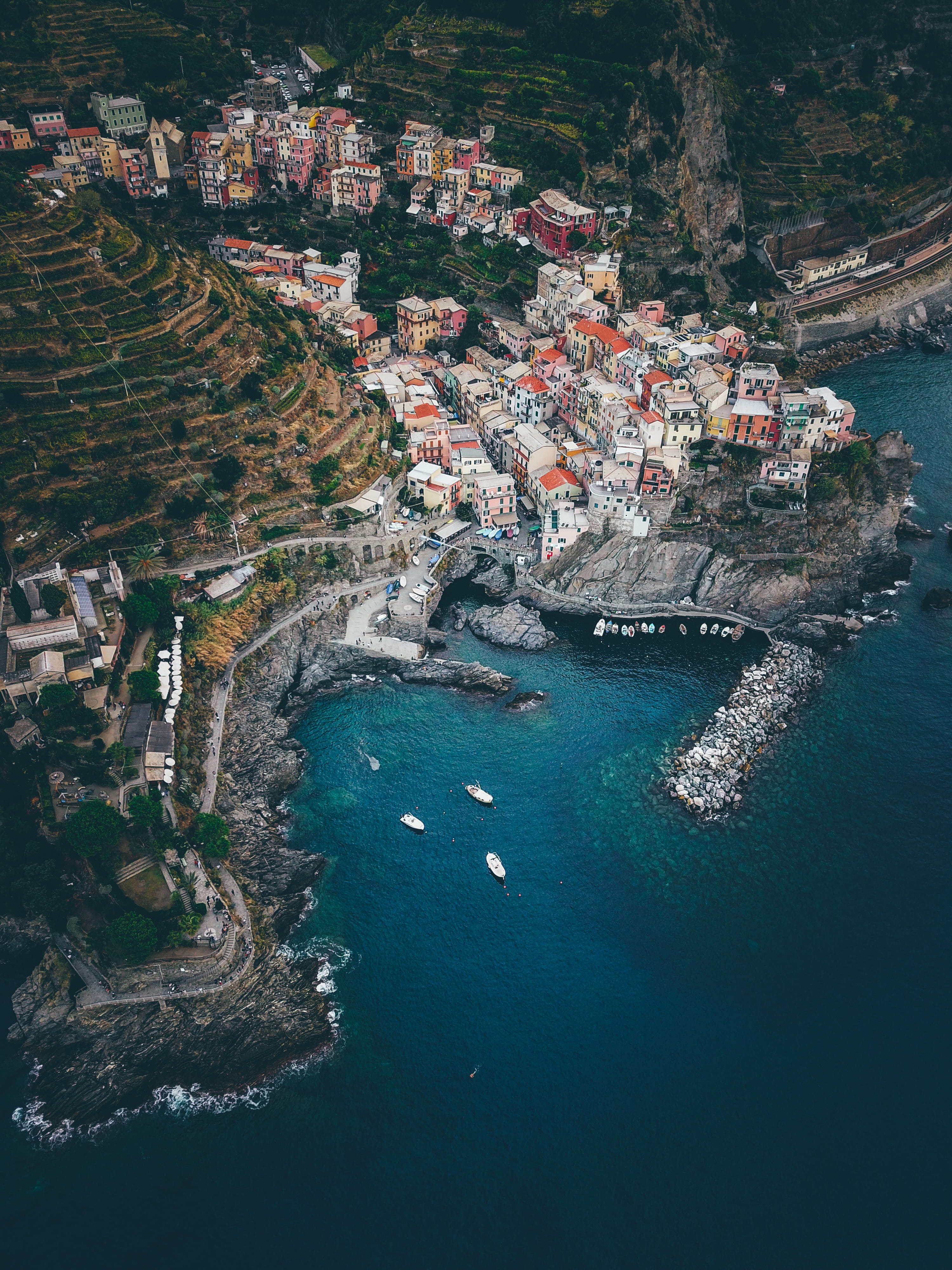 architecture, social, travel, coastal, village, nature, day, transportation, sailboat, building, city, land, high angle view, outdoors, drone, 4K, photography, Phone HD Wallpaper