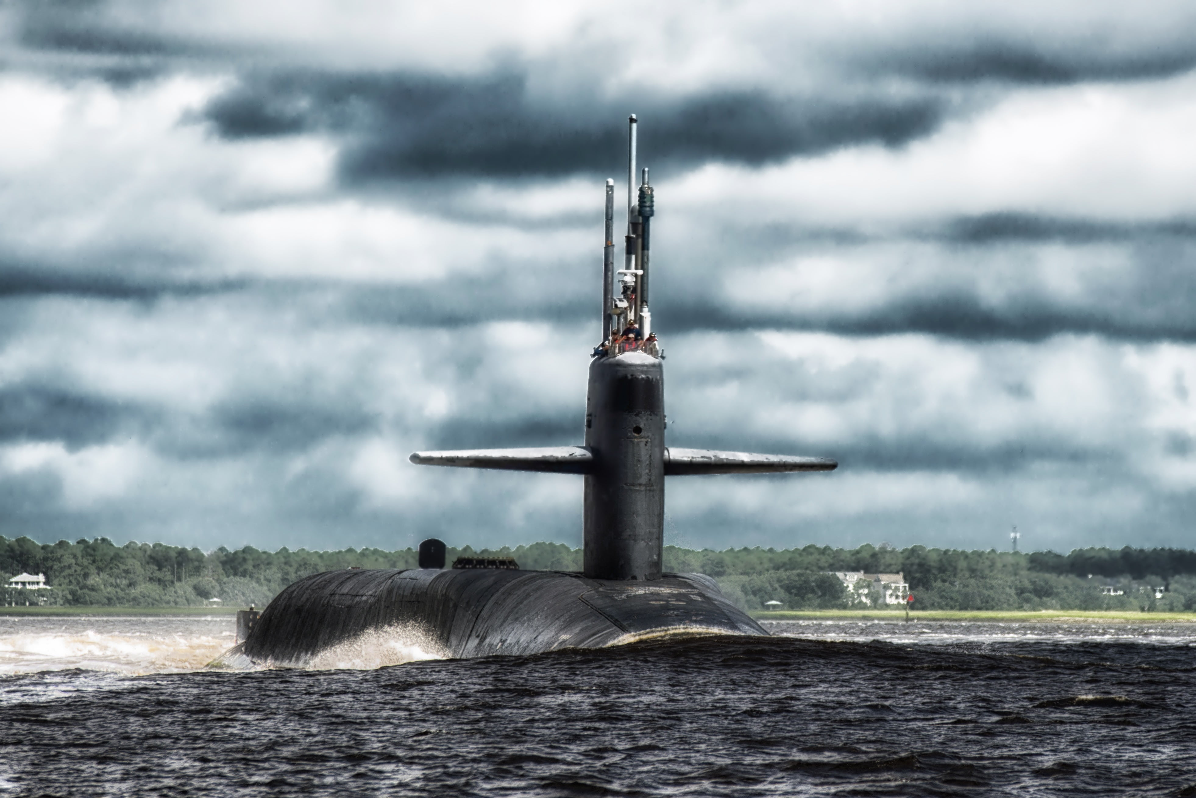 water, boat, tower, architecture, hdr, sea, u s navy, animals in the wild, storm, cloud - sky, overcast, shoreline, motion, harbor, nature, animal, 4K, HD Wallpaper