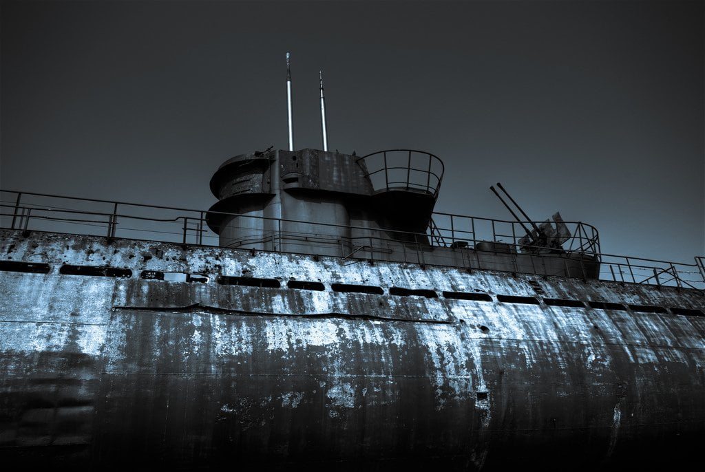 day, building exterior, Warships, outdoors, sky, architecture, German Type IXC submarine, transportation, gray, ship, waterfront, industry, clear sky, factory, HD Wallpaper