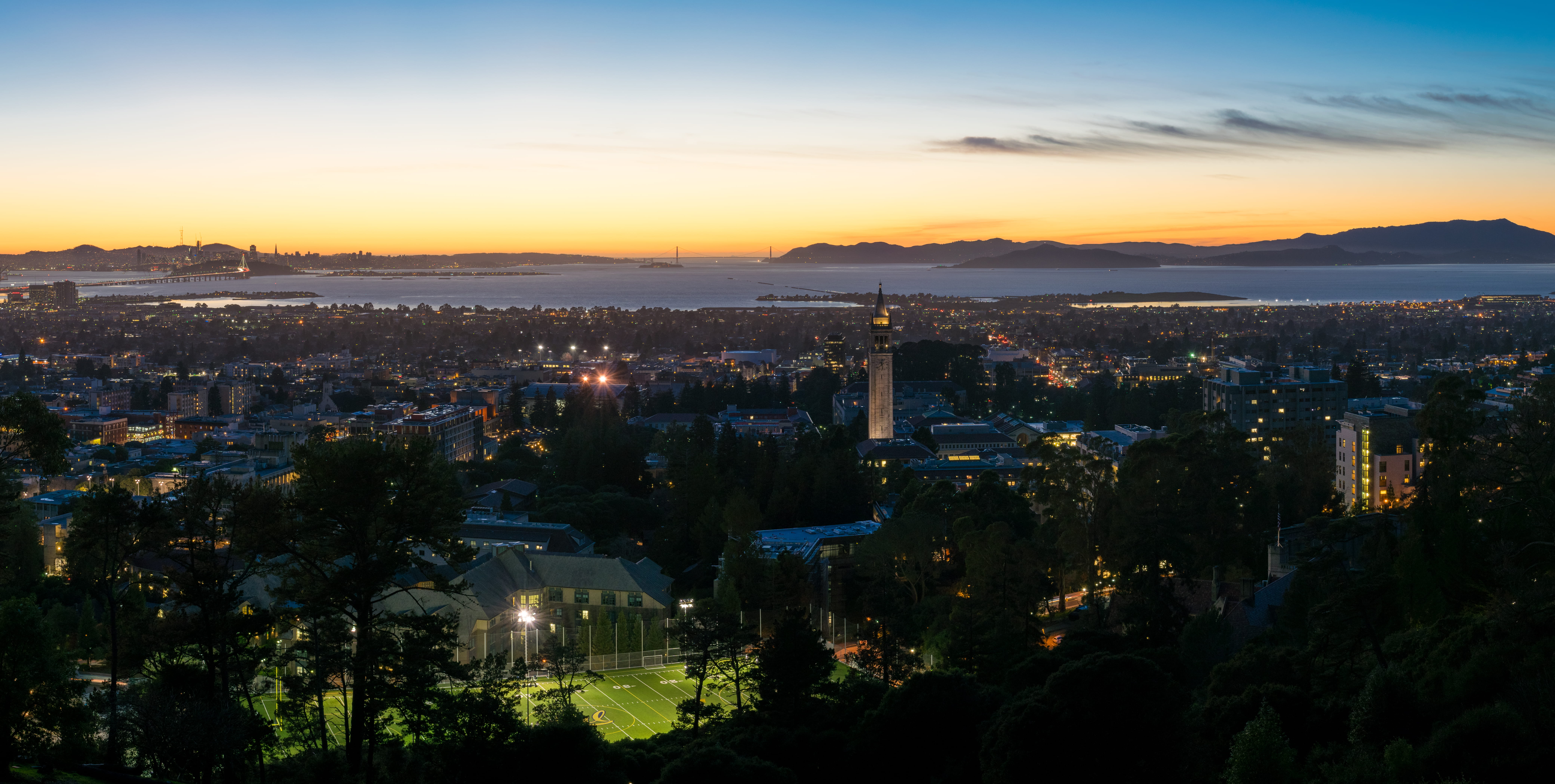 east bay, sky, city life, cloud - sky, city, big c, campanile, cityscape, mountain range, skyscraper, modern, high angle view, architecture, building exterior, HD Wallpaper