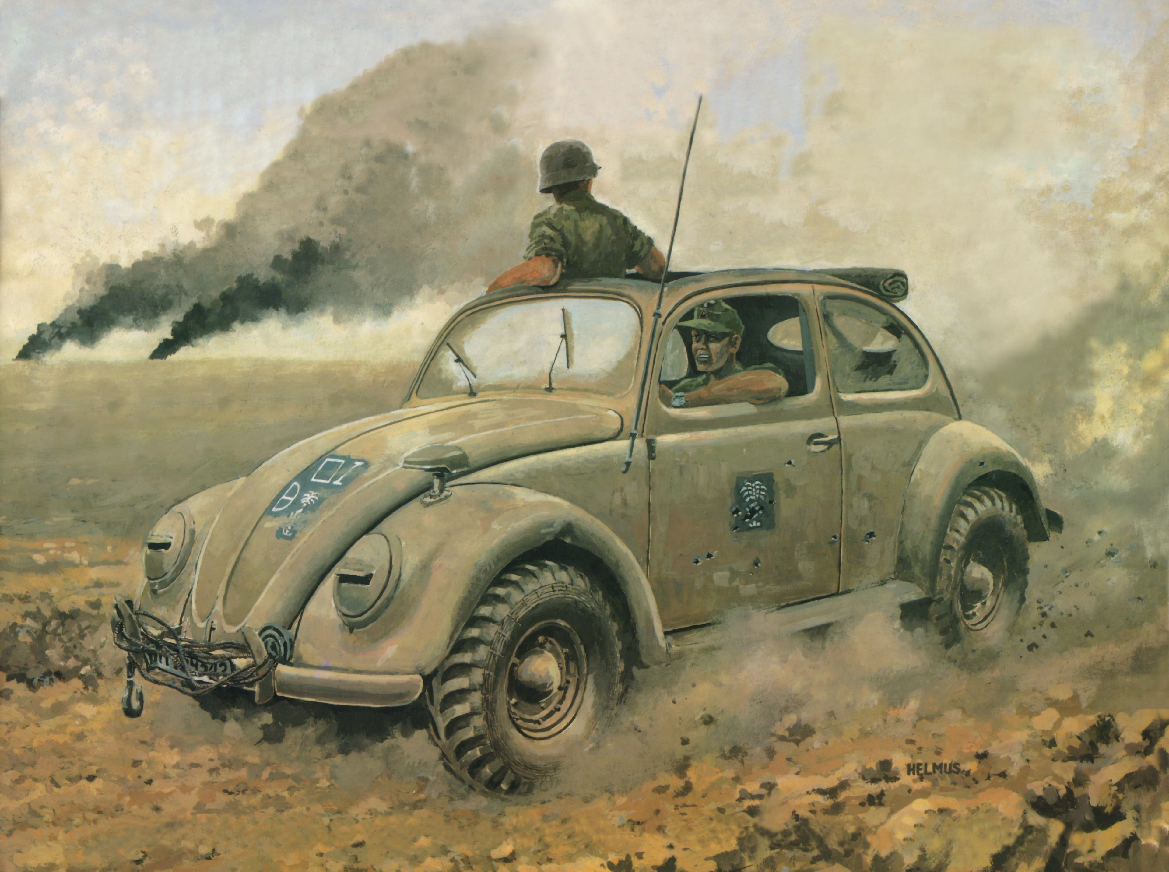 Type 166, mode of transportation, 4K, outdoors, motor vehicle, nature, abandoned, day, dust, transmission, men, Volkswagen, Type 87, field, mass, army, HD Wallpaper