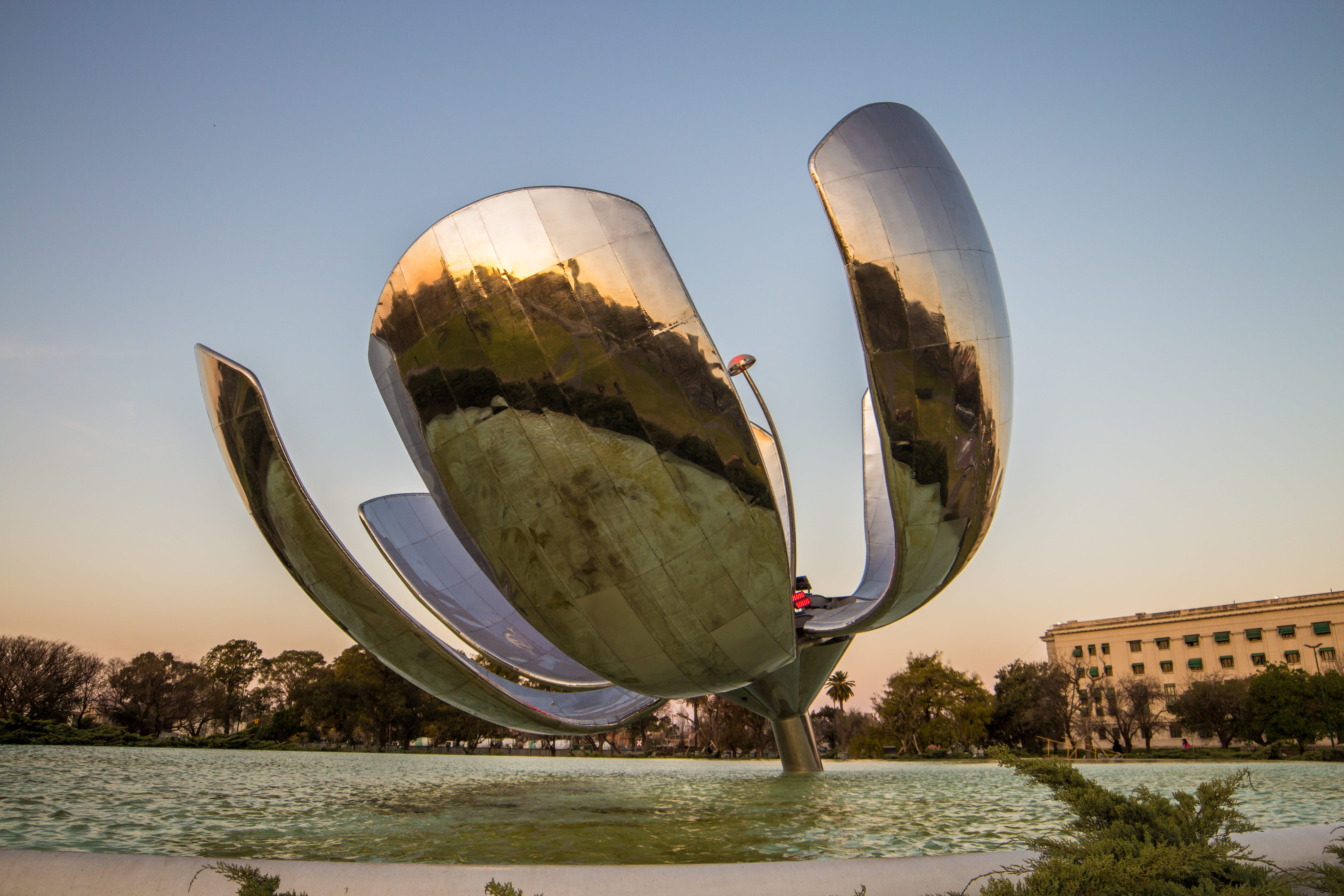 nature, argentina, transportation, tree, sunlight, floralis generica, clear sky, monument, plant, no people, day, reflection, sky, built structure, buenos aires, HD Wallpaper
