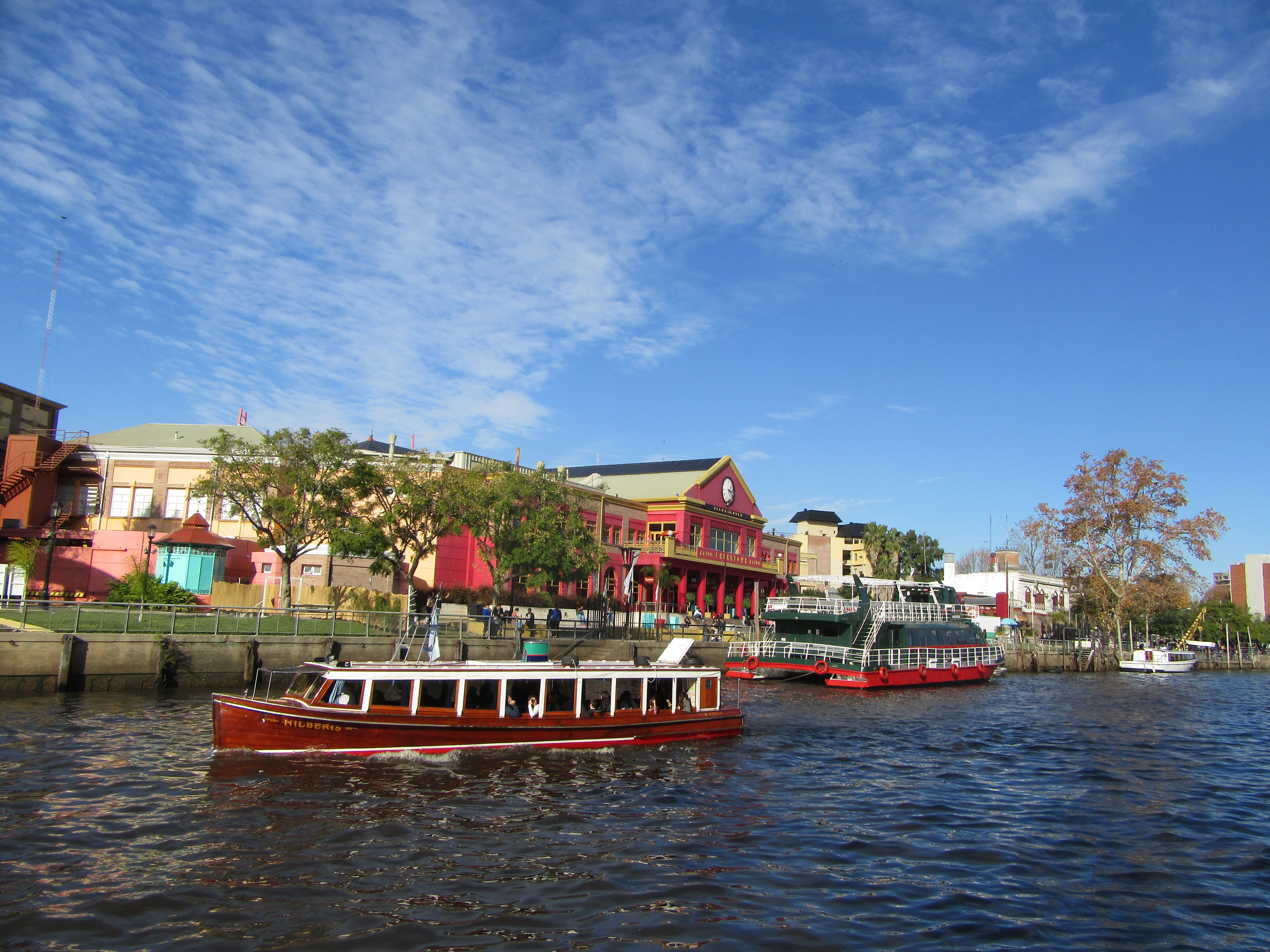 boat, sky, buenos aires, nature, waterfront, city, 5K, argentina, blue, transportation, cloud - sky, built structure, tourism, river, plant, no people, HD Wallpaper