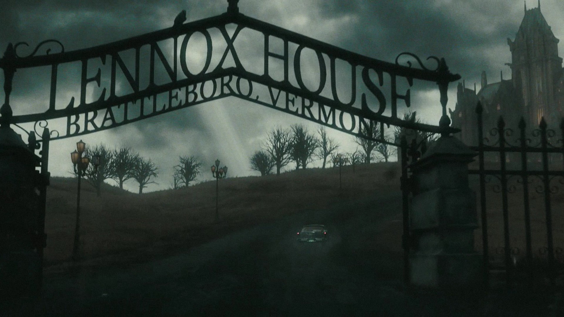 wall, decor, day, architecture, movies, Sucker Punch, black, cloud - sky, 1080P, wooden, white, built structure, tree, city, fog, building exterior, plant, HD Wallpaper