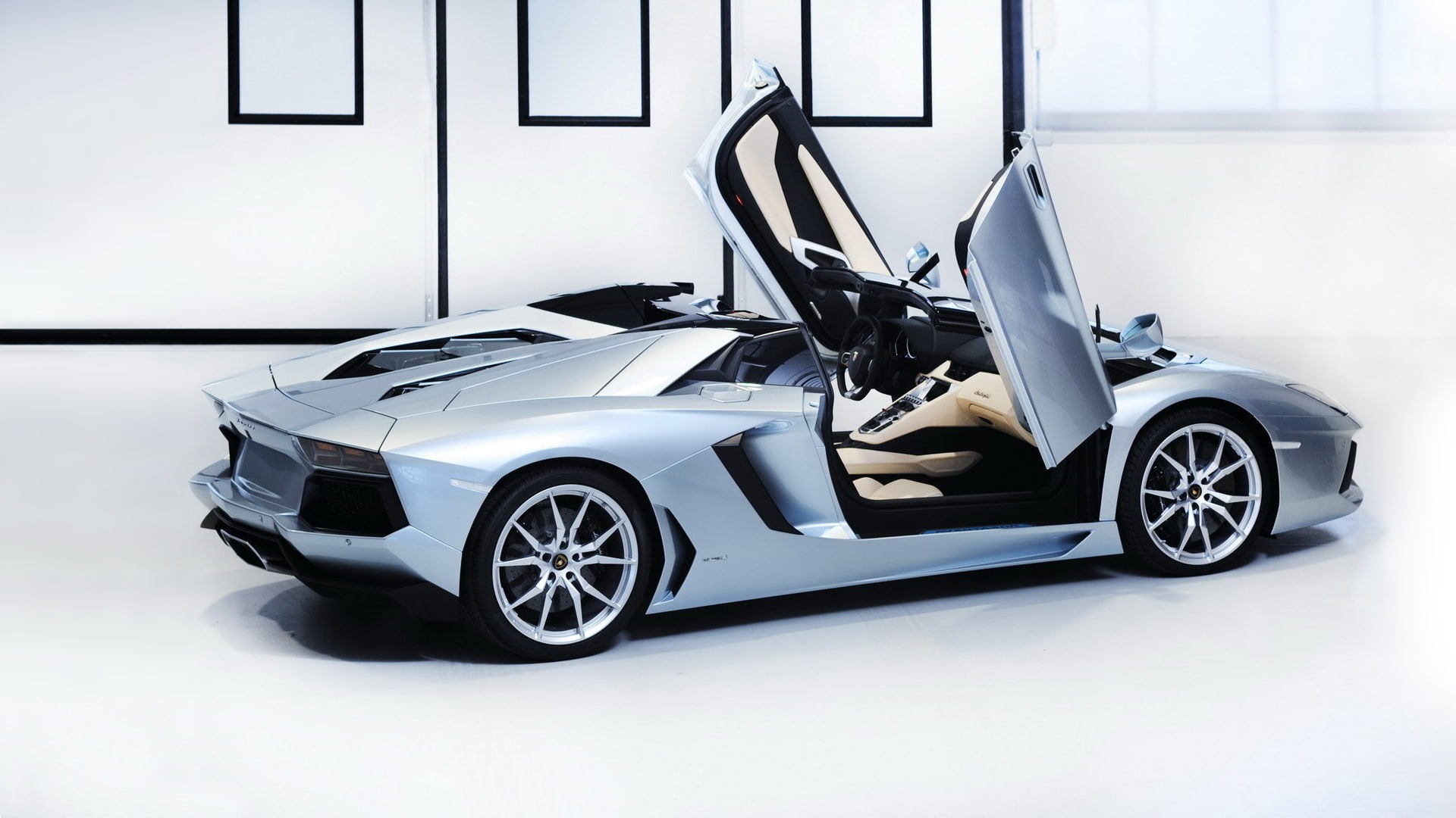 Opened, aventador, Roadster, Lamborghini, Supercar, 1080P, Blue, Doors, lp, HD Wallpaper