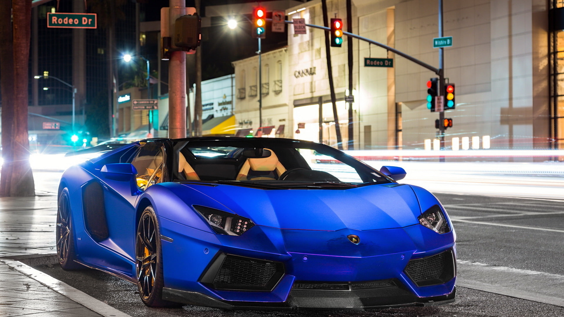 LP700-4, blue, Lamborghini, Roadster, Aventador, matte blue, 1080P, HD Wallpaper