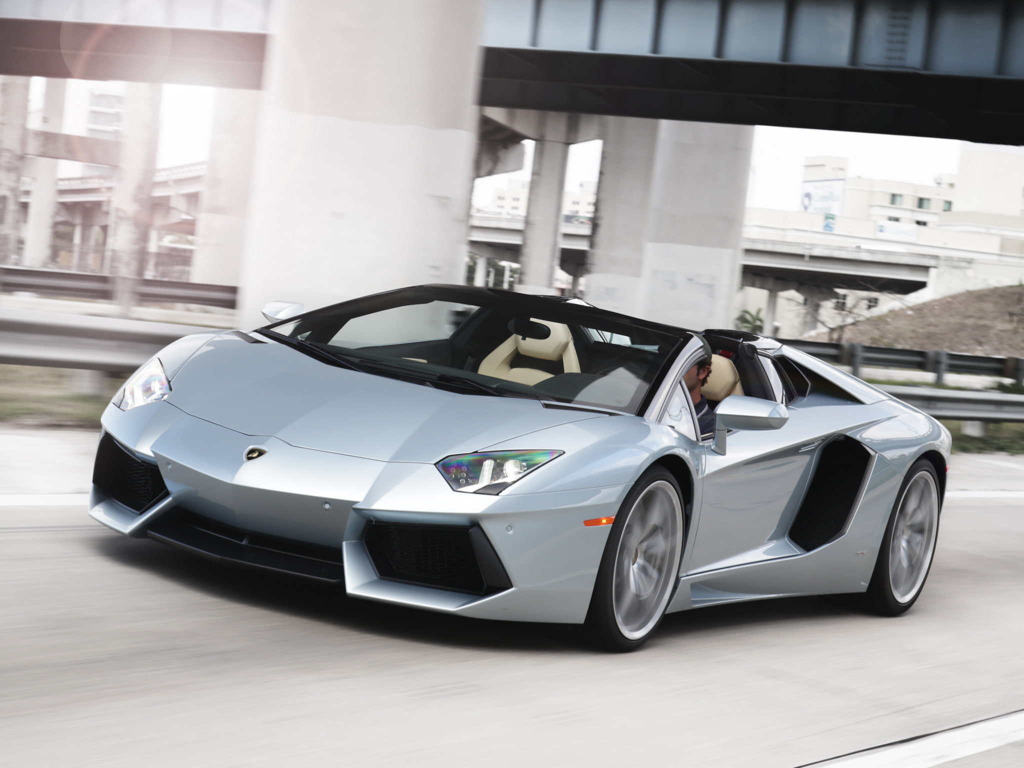 roadster, aventador, lamborghini, 1080P, supercar, silver, lp700 4, 2014, HD Wallpaper